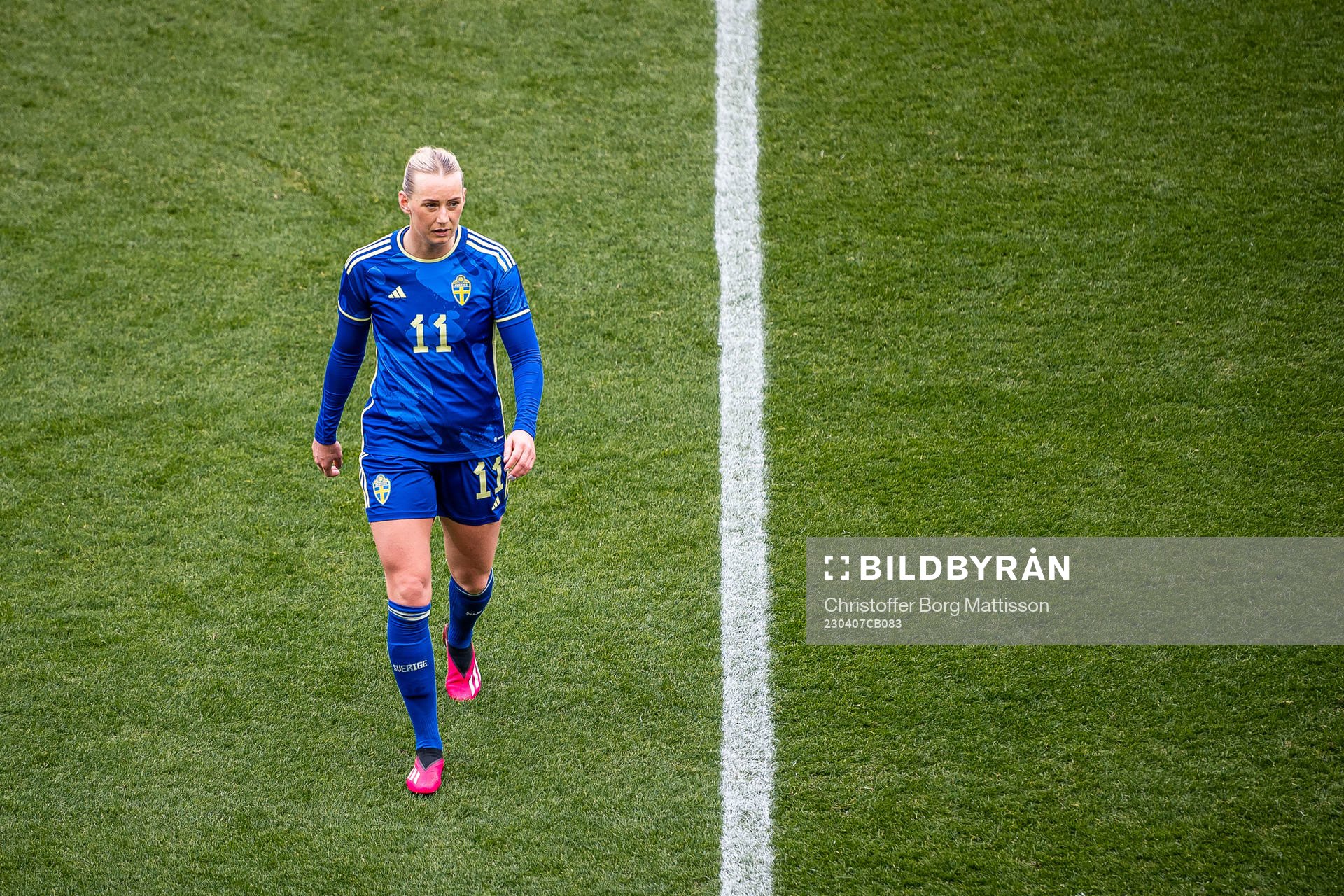 Stina Blackstenius of Sweden looks dejected