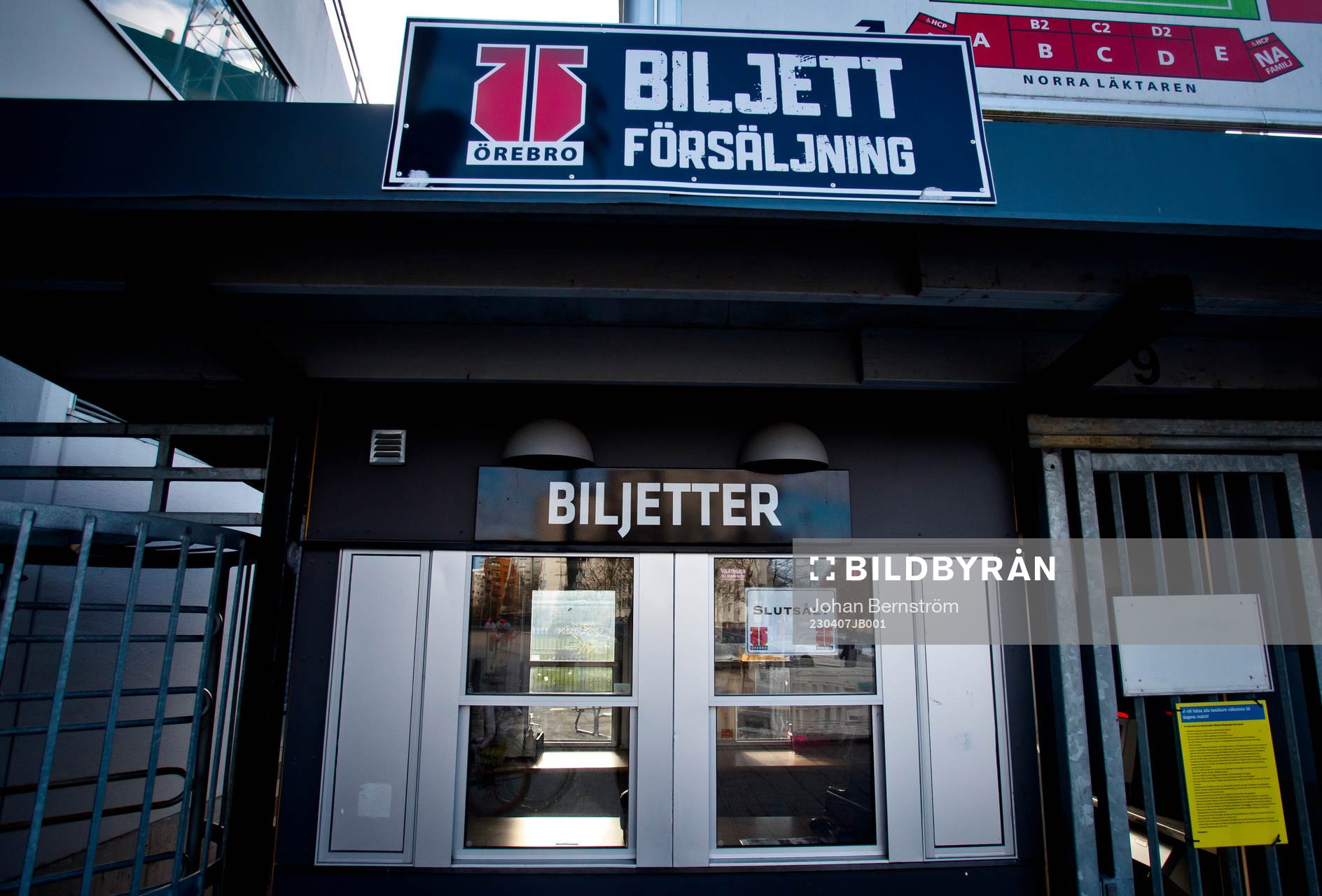 Skylt med texten slutsålt utanför Behrn arena