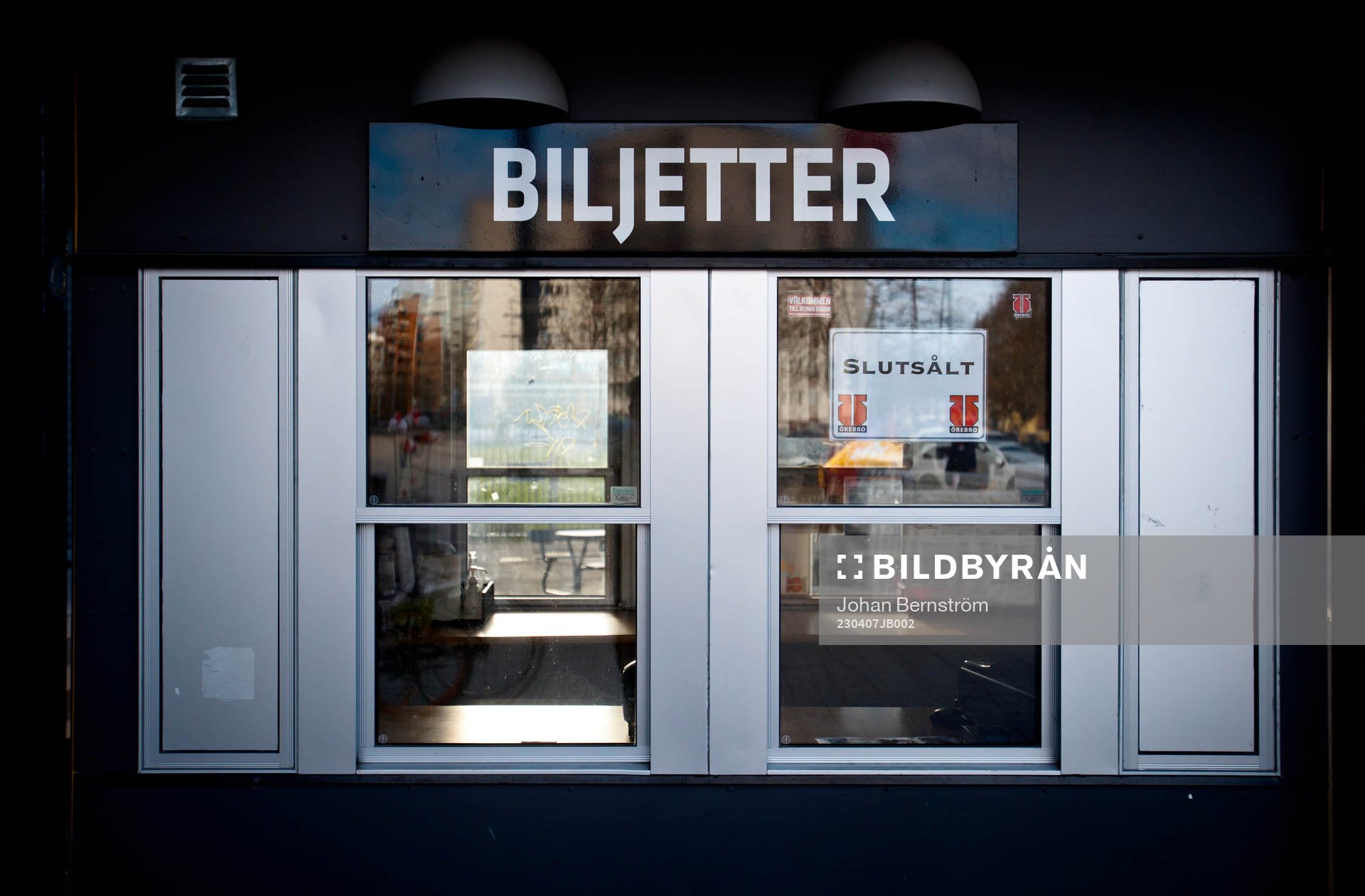 Skylt med texten slutsålt utanför Behrn arena