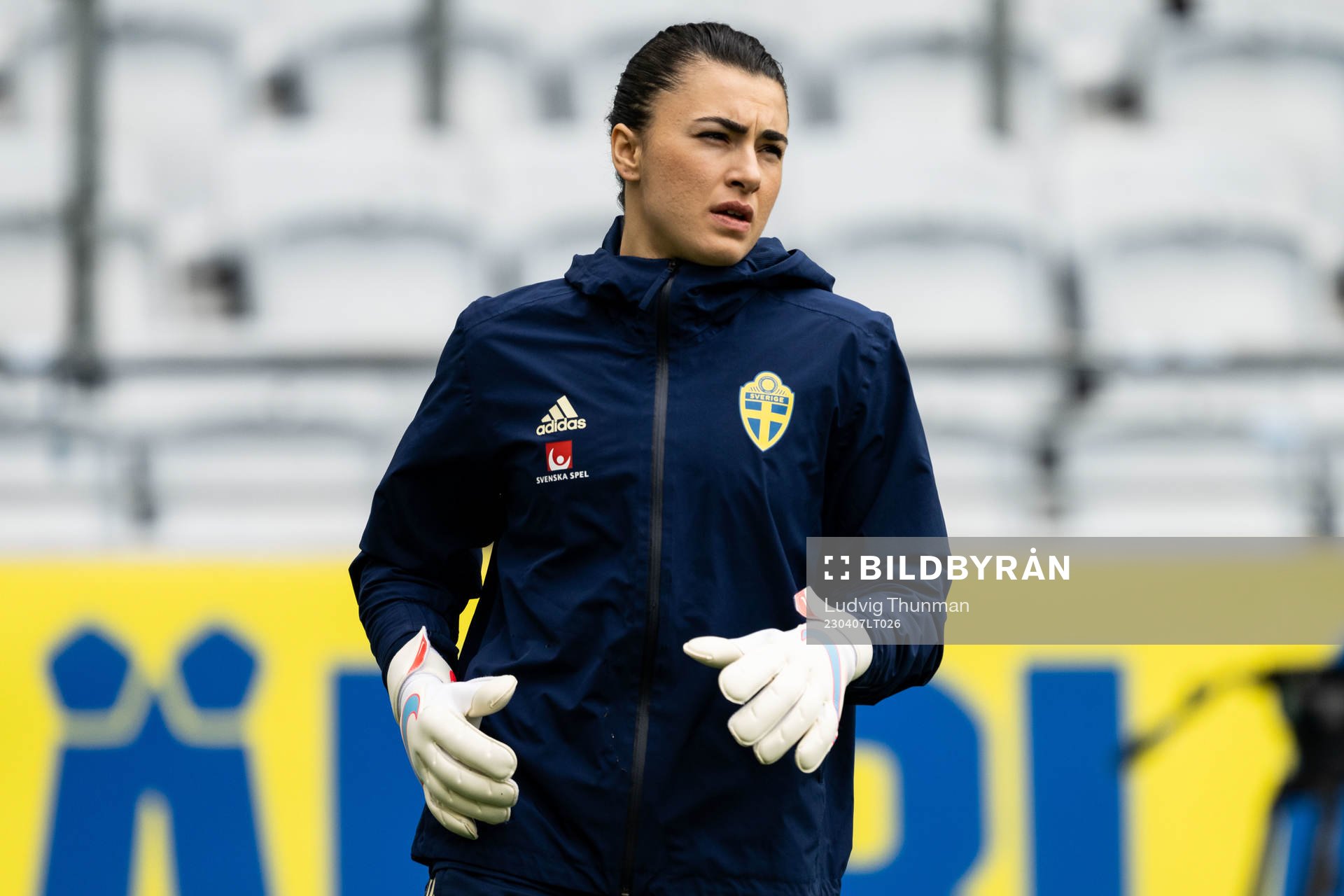 Goalkeeper Zecira Musovic of Sweden
