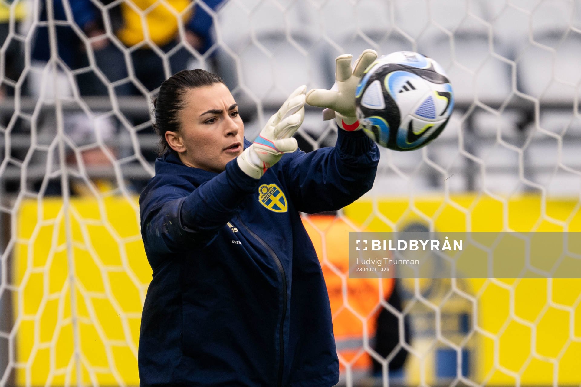 Goalkeeper Zecira Musovic of Sweden