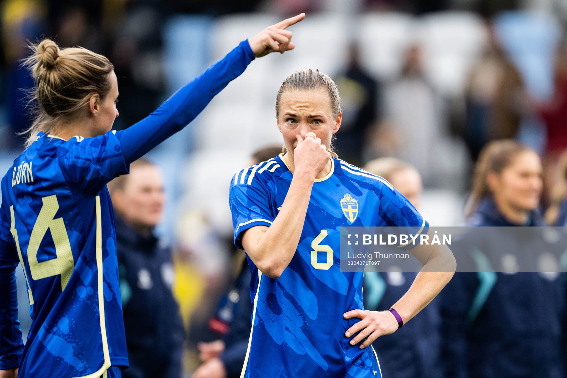 Magdalena Eriksson of Sweden looks dejected