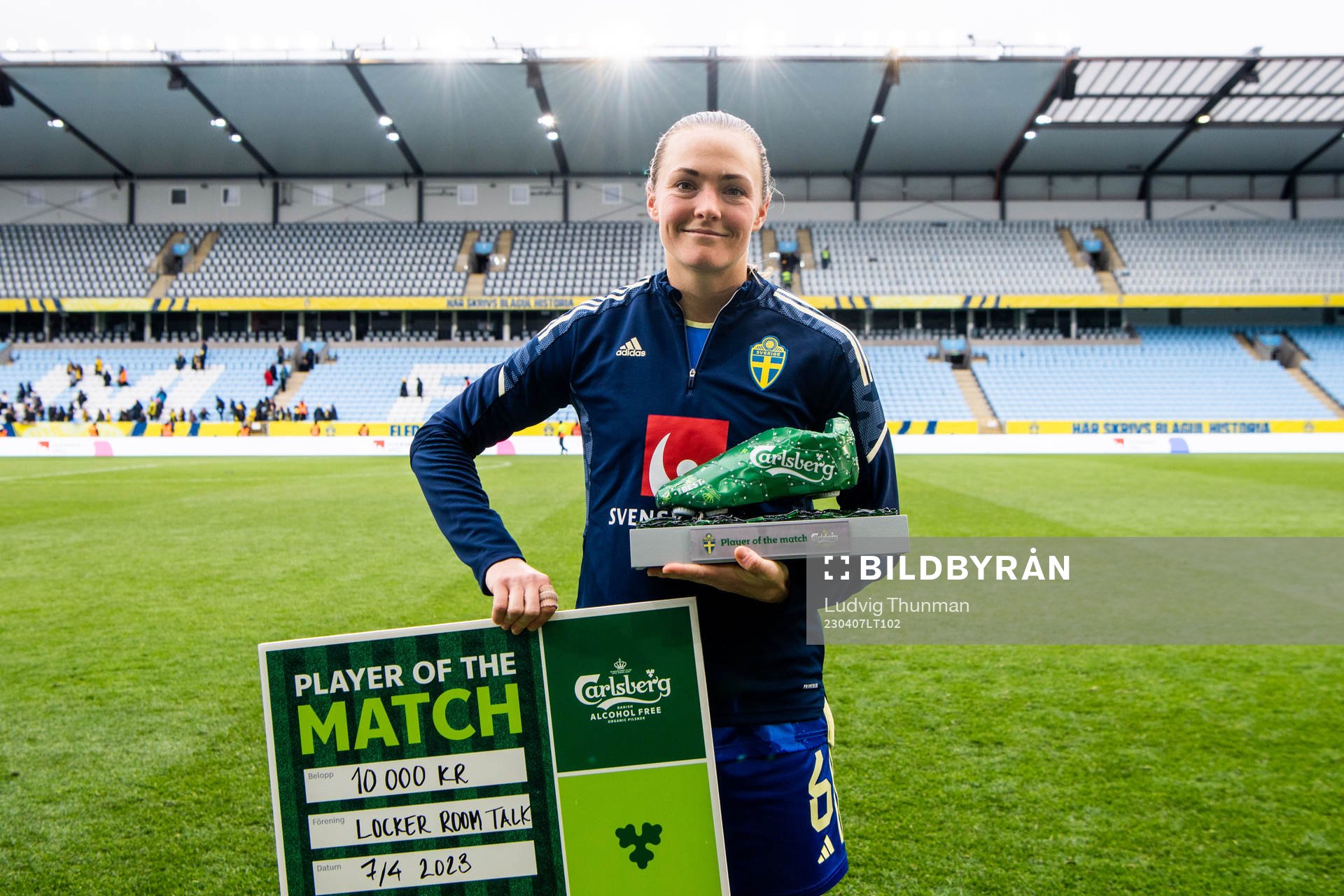 Magdalena Eriksson of Sweden receives Player of the match