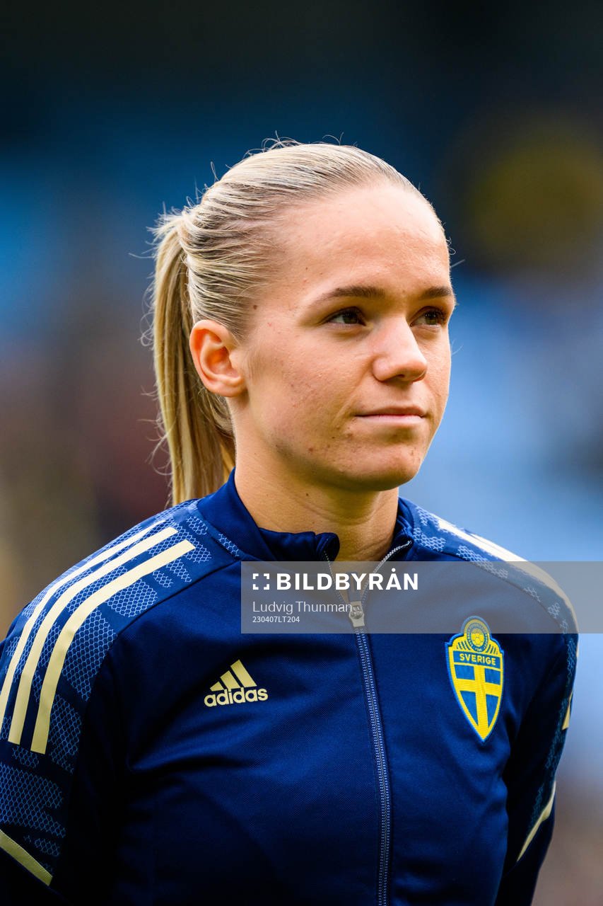 Hanna Lundkvist of Sweden ahead the women's international