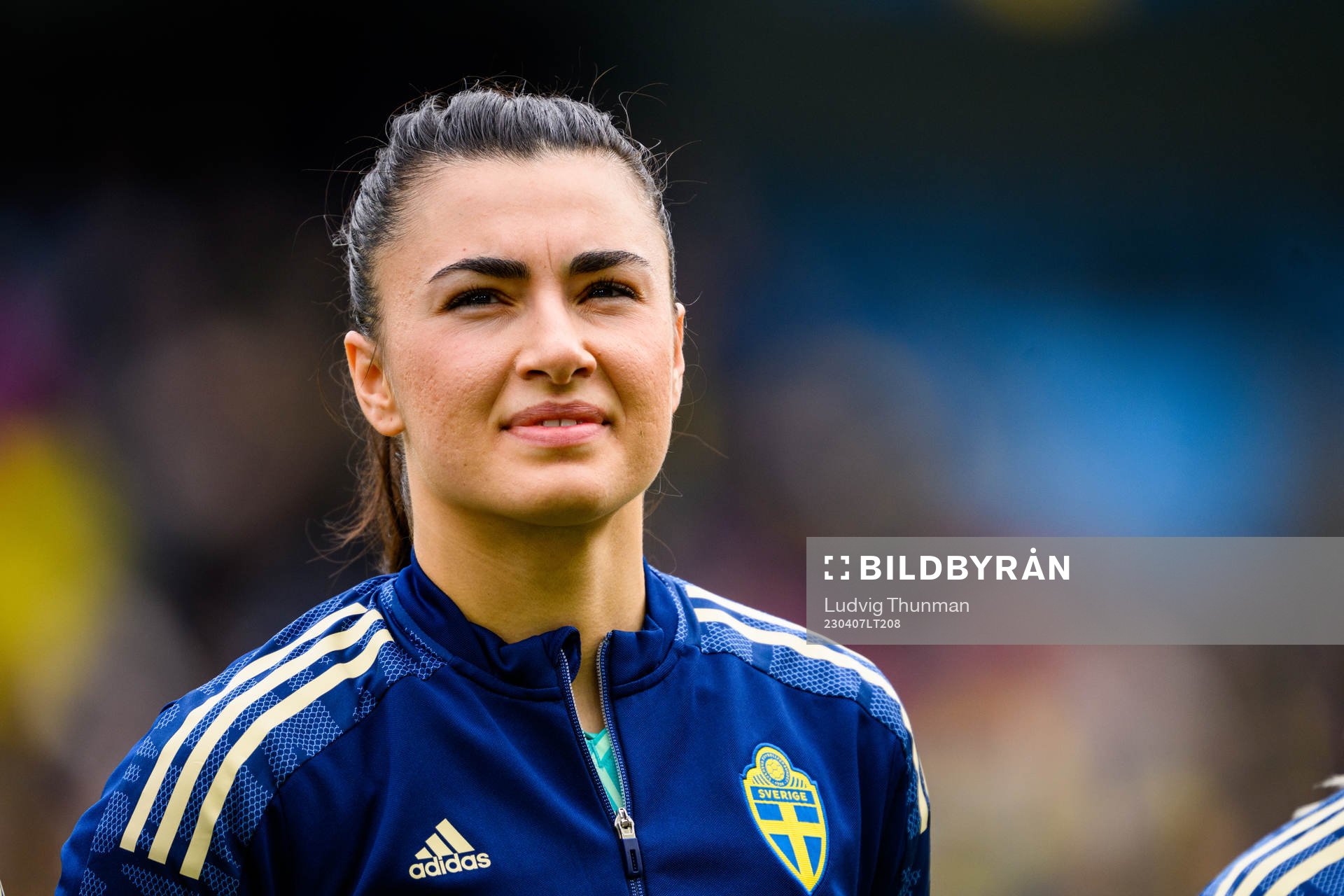 Goalkeeper Zecira Musovic of Sweden ahead the women's