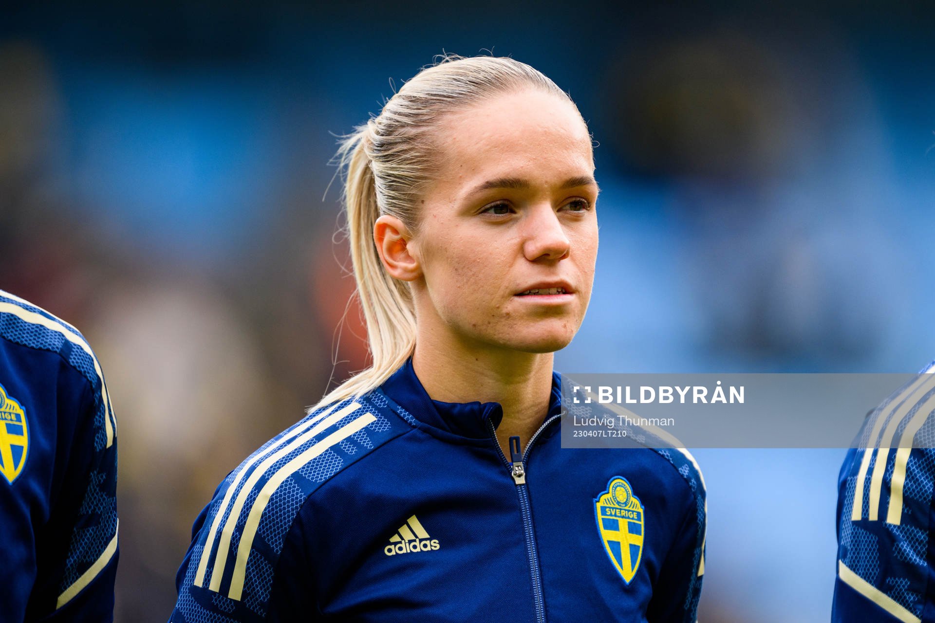 Hanna Lundkvist of Sweden ahead the women's international