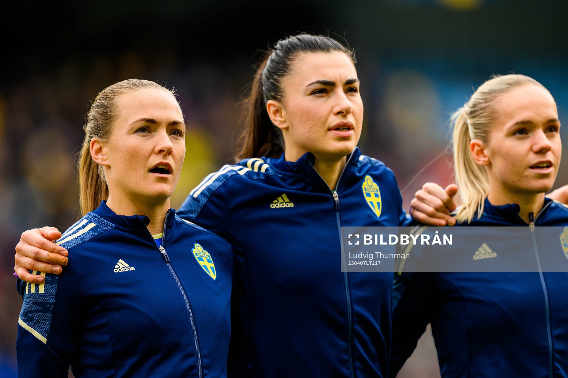 Magdalena Eriksson, goalkeeper Zecira Musovic and Hanna