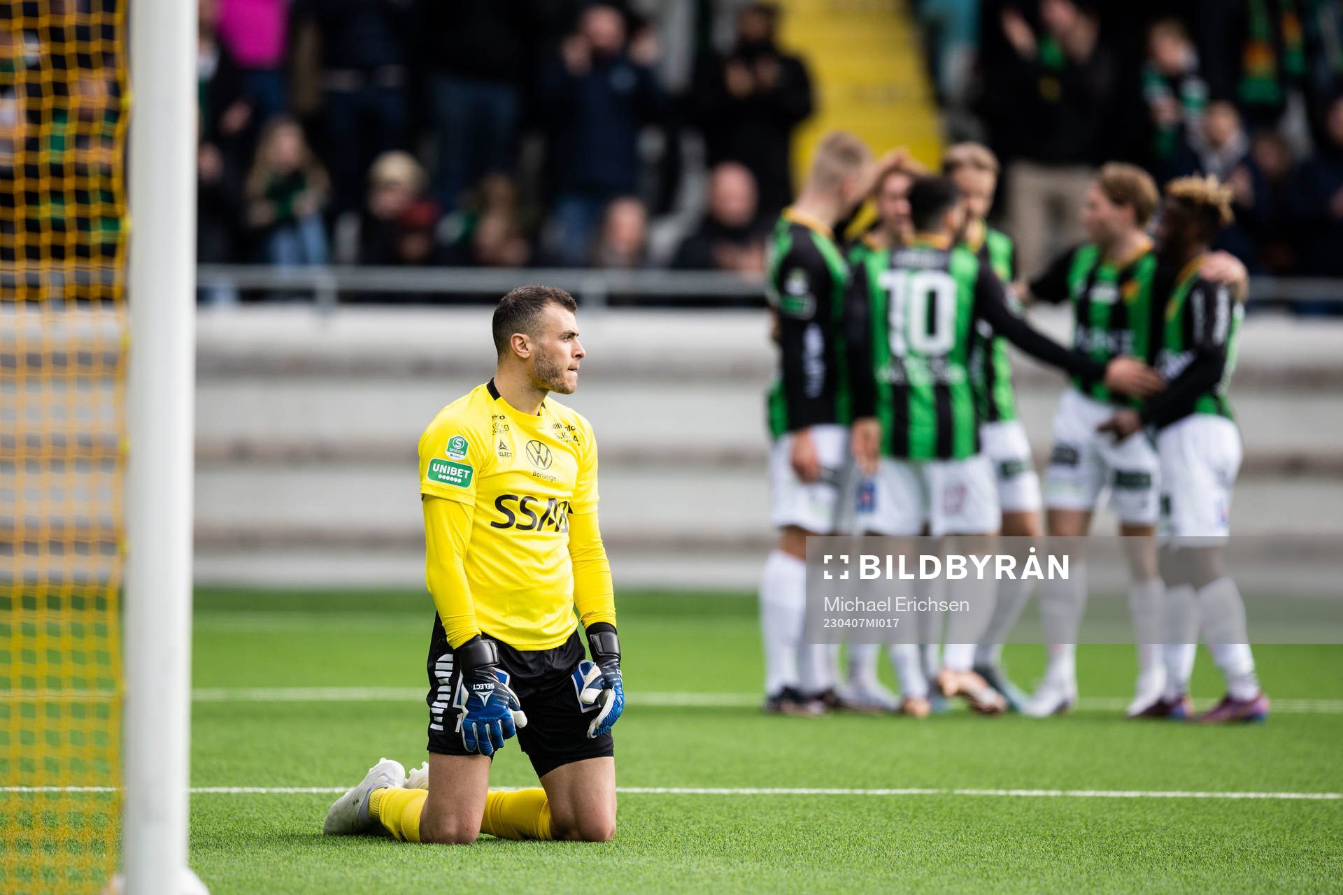 Brages målvakt Andre Bernardini deppar