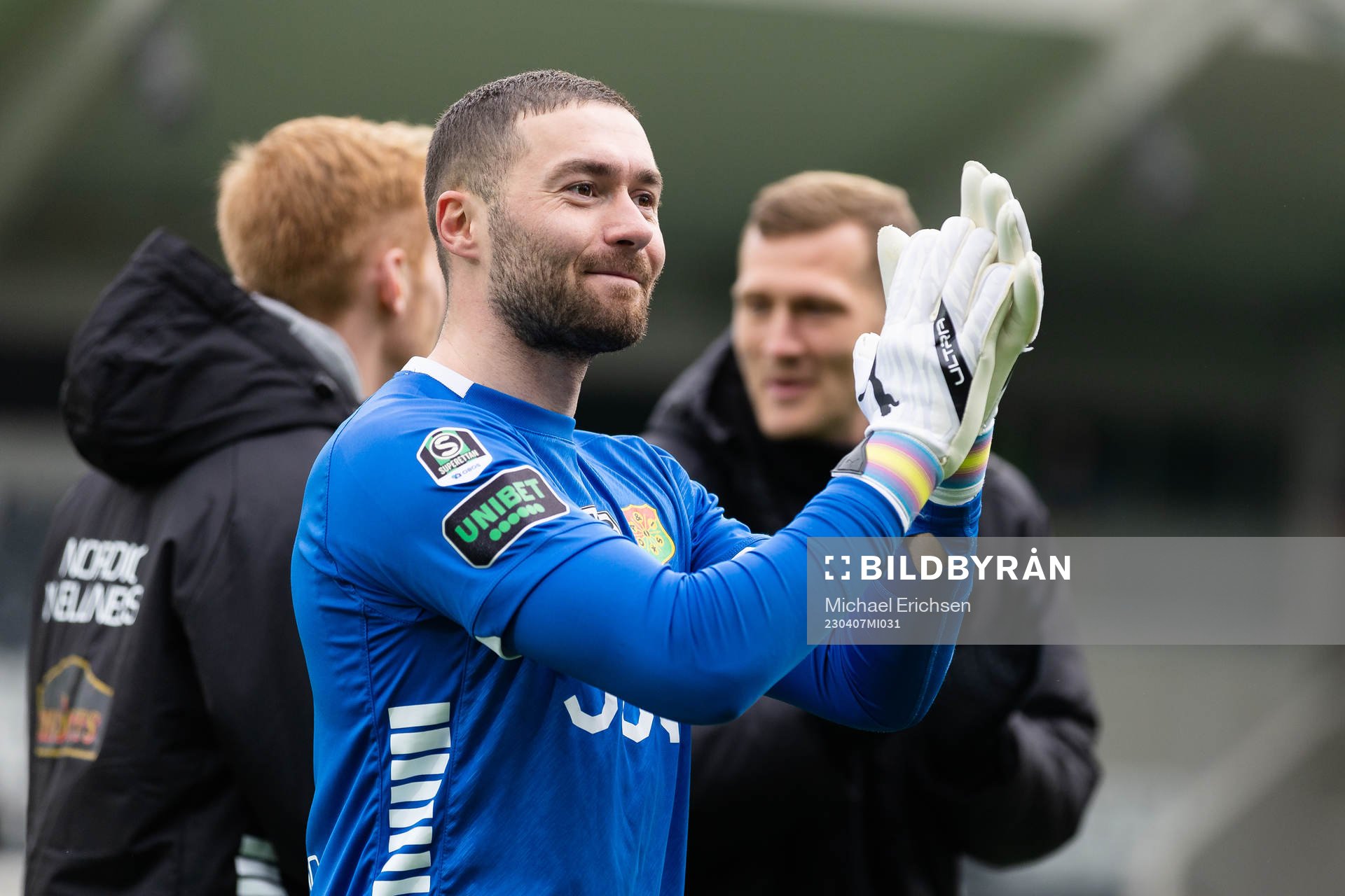 GAIS målvakt Mergim Krasniqi jublar