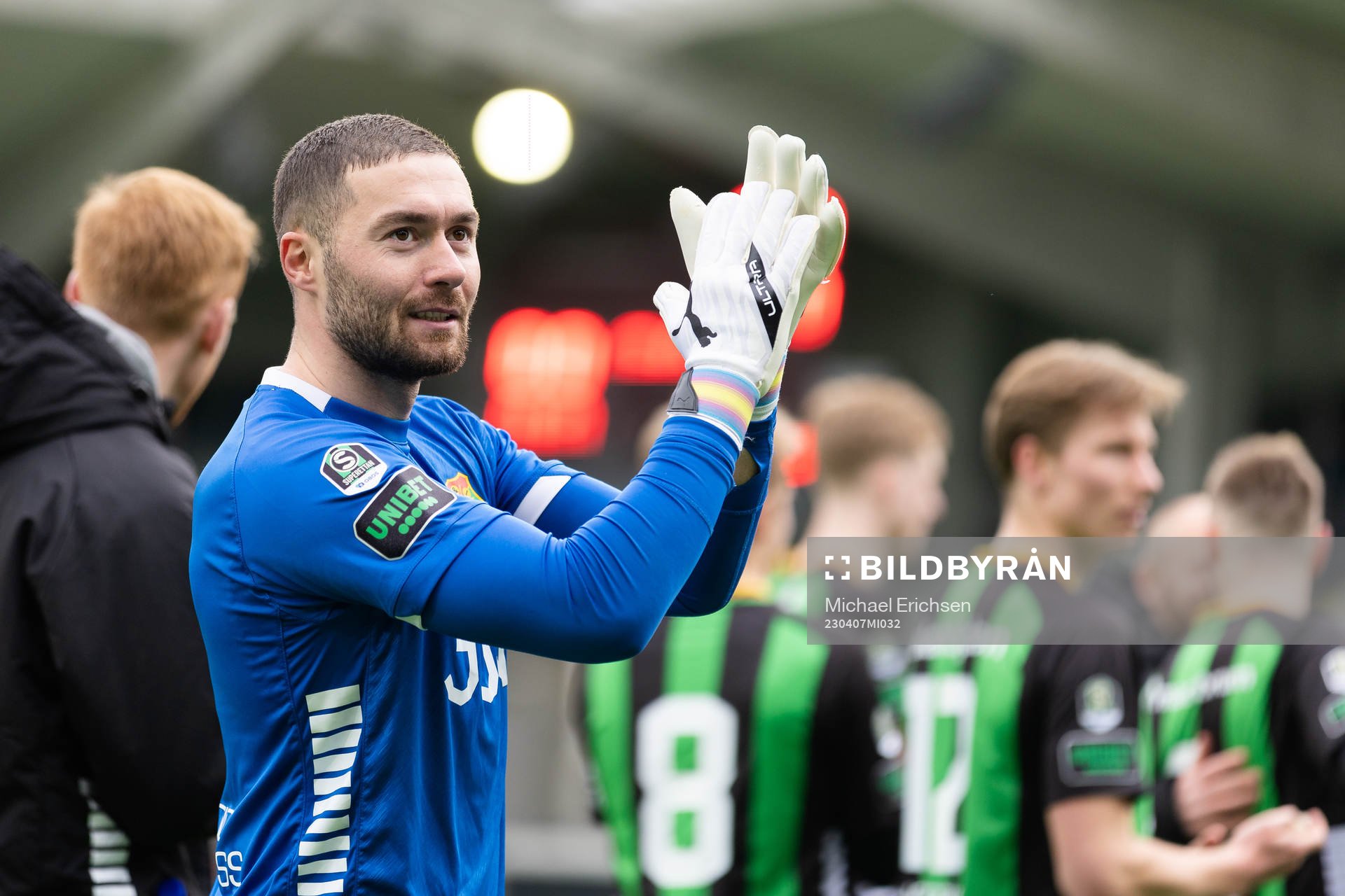 GAIS målvakt Mergim Krasniqi jublar