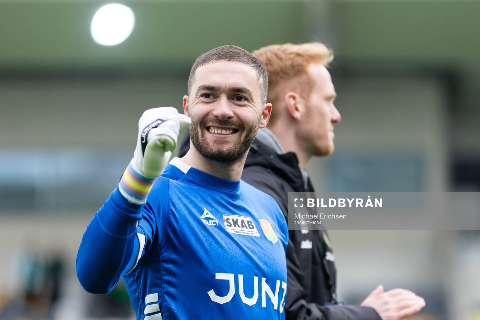GAIS målvakt Mergim Krasniqi jublar