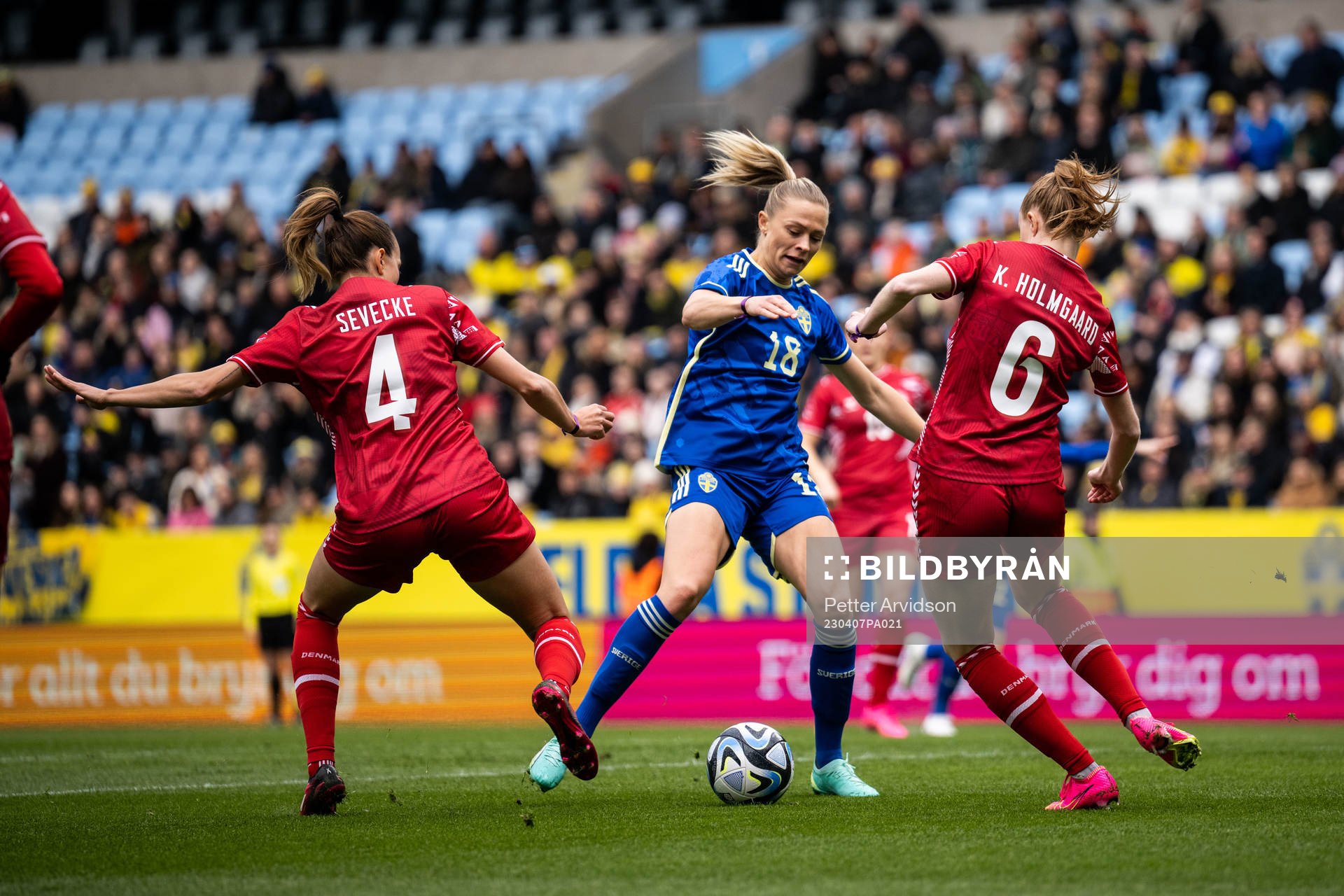 Fridolina Rolfö of Sweden against Rikke Sevecke and Karen