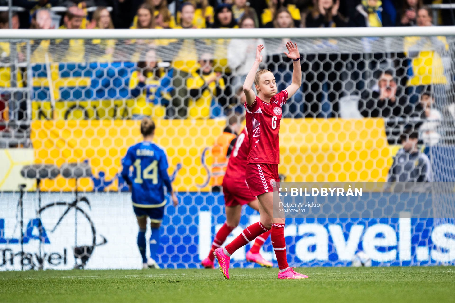 Karen Holmgaard of Denmark looks dejected