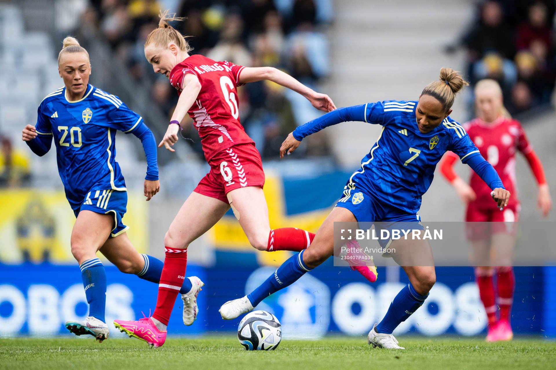 Karen Holmgaard of Denmark against Hanna Bennison and