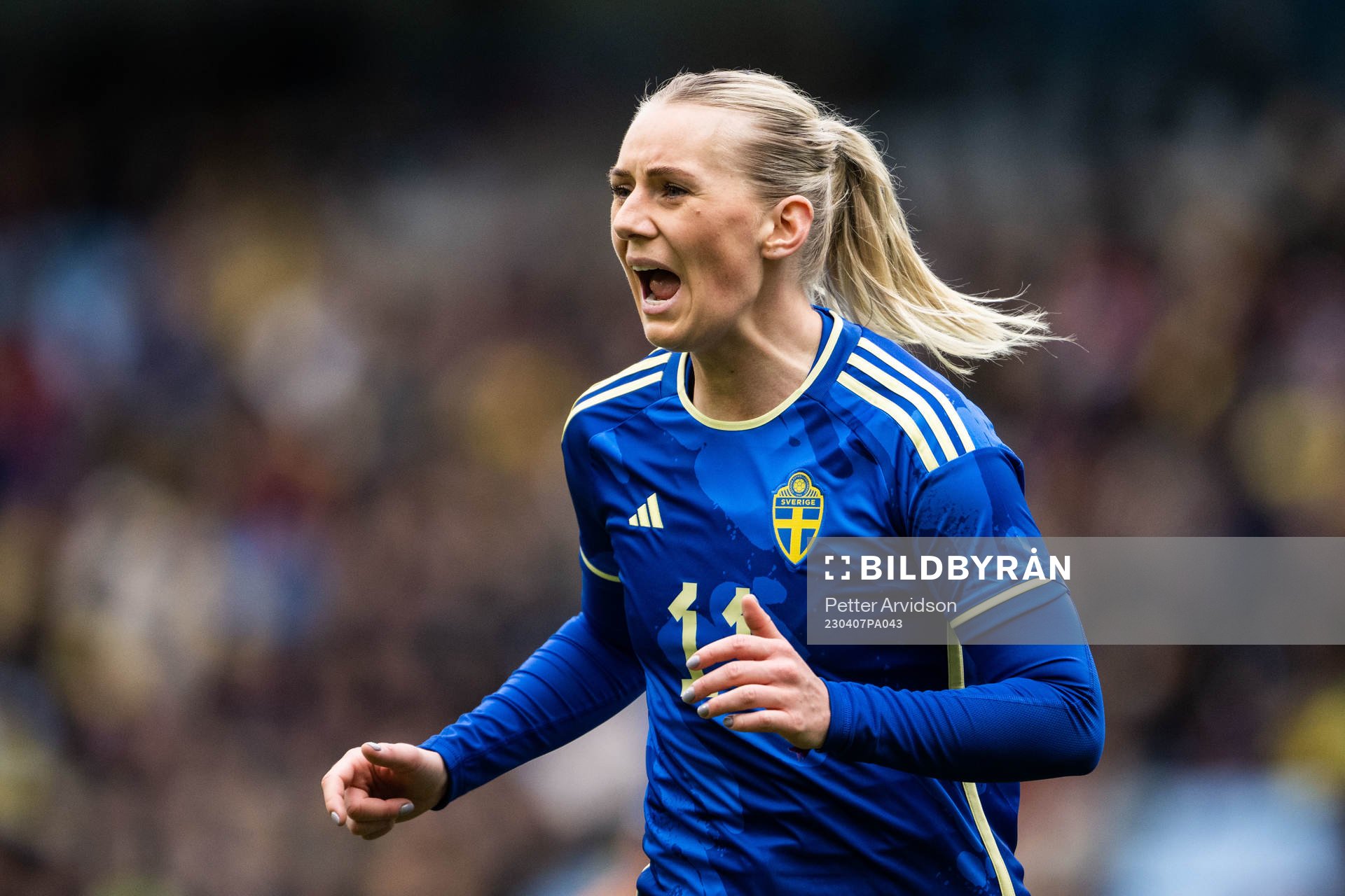 Stina Blackstenius of Sweden reacts