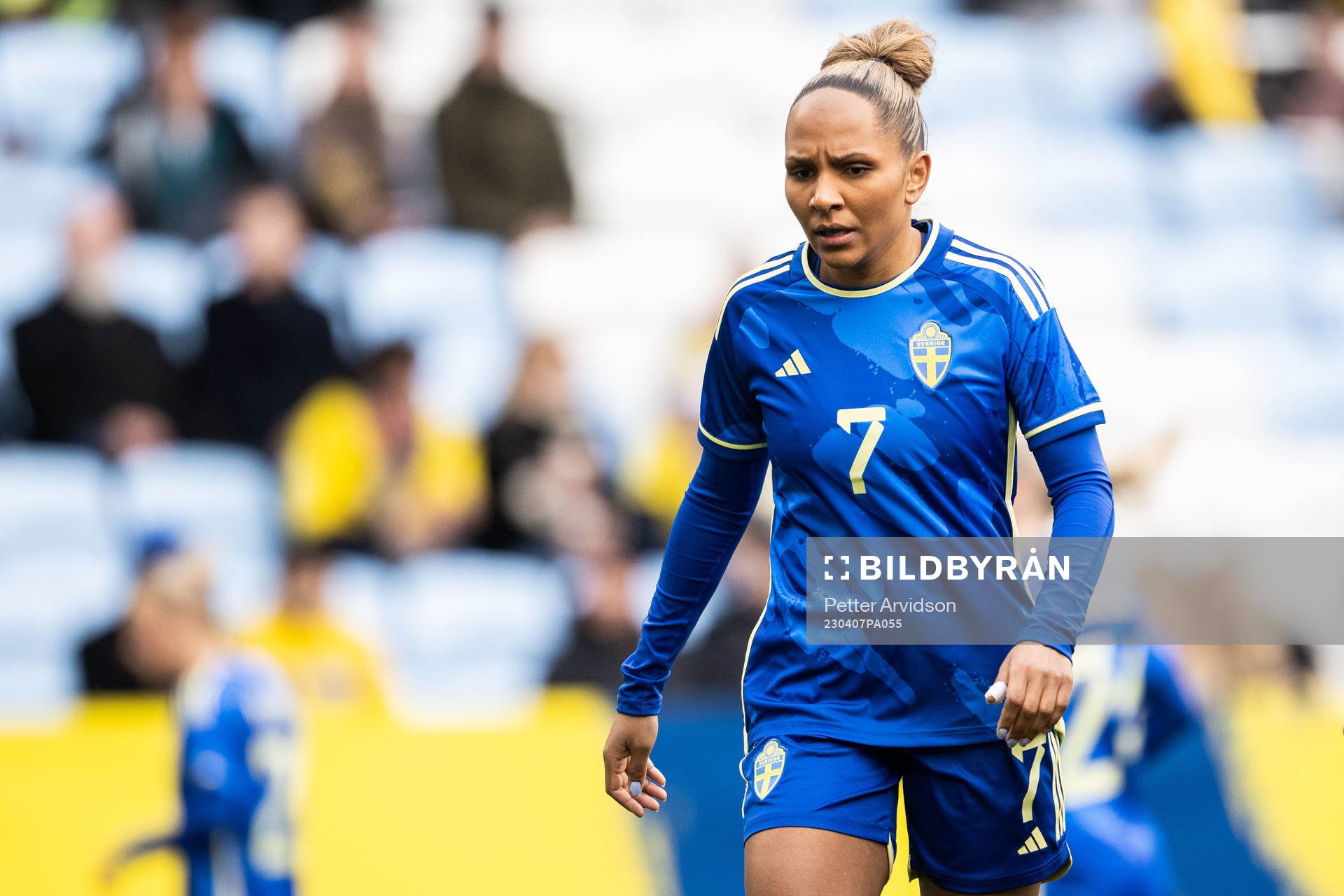 Madelen Janogy of Sweden looks dejected