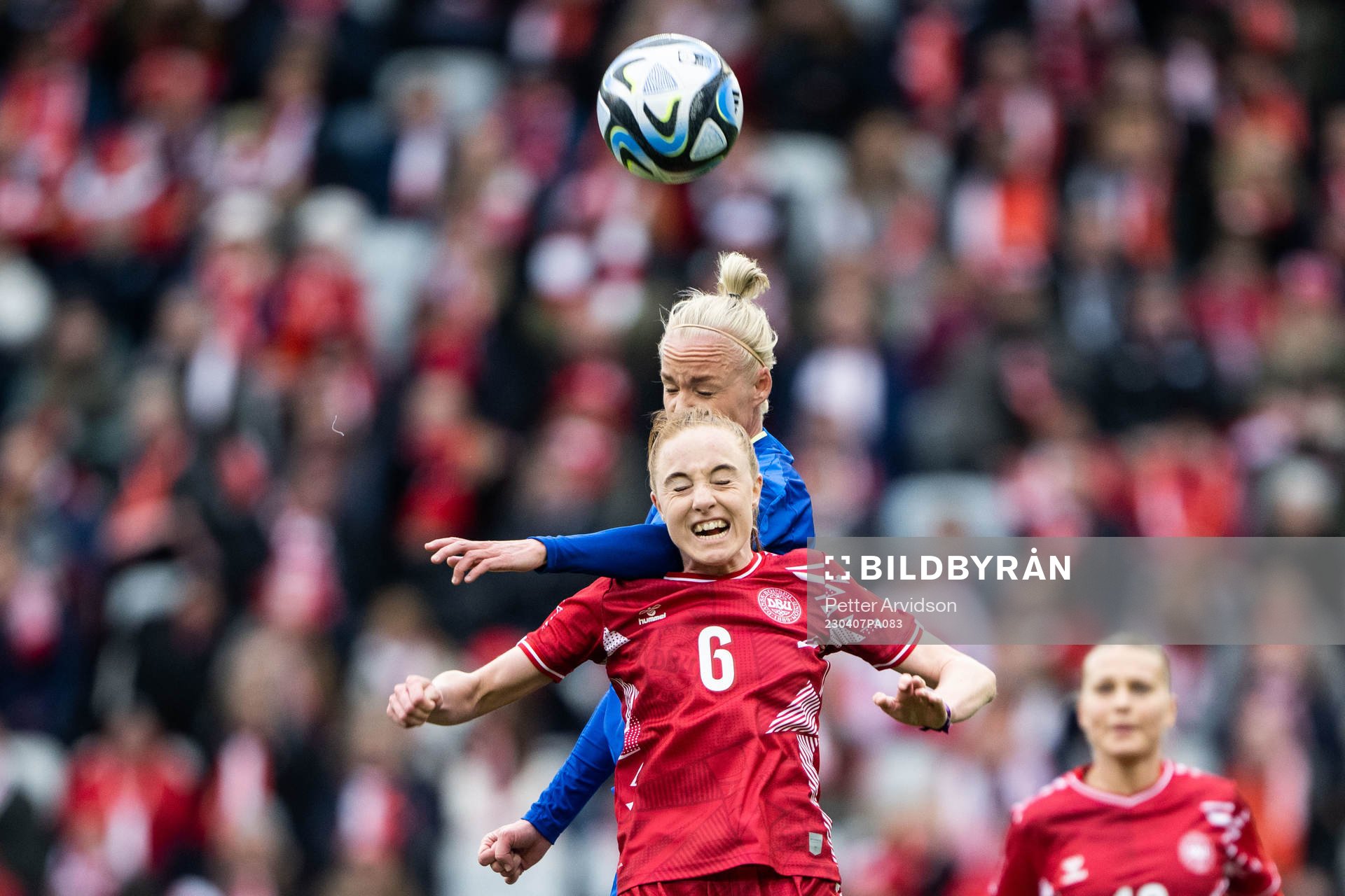 Caroline Seger of Sweden and Karen Holmgaard of Denmark