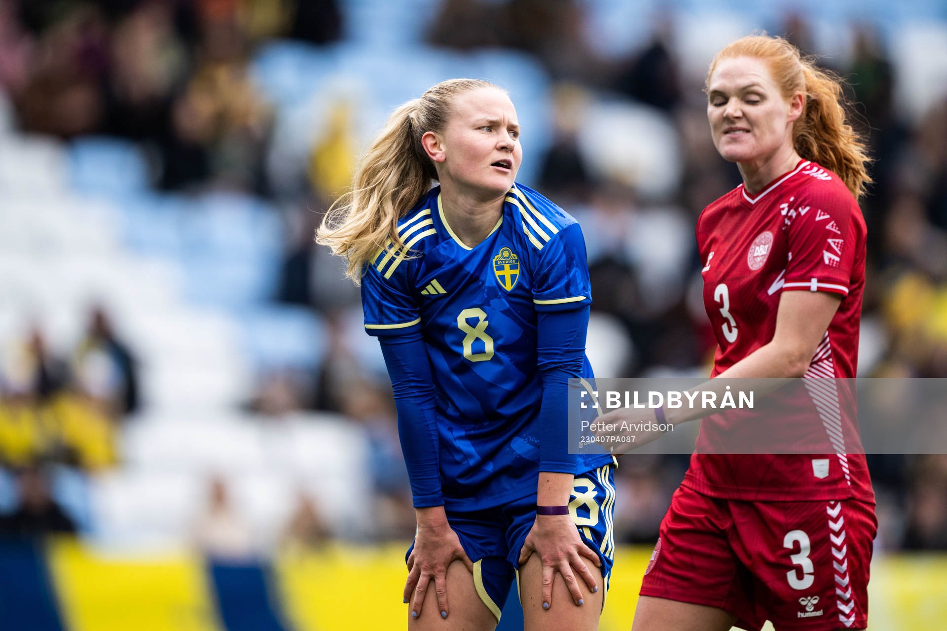 Matilda Vinberg of Sweden looks dejected