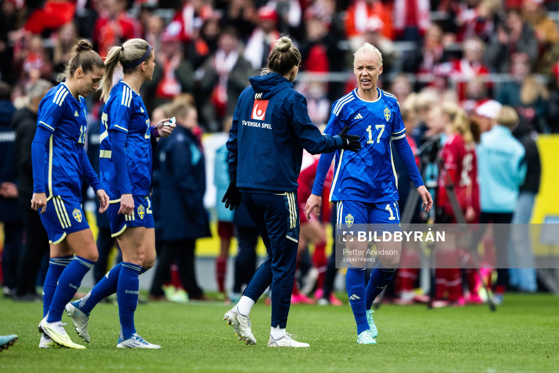 Caroline Seger of Sweden looks dejected