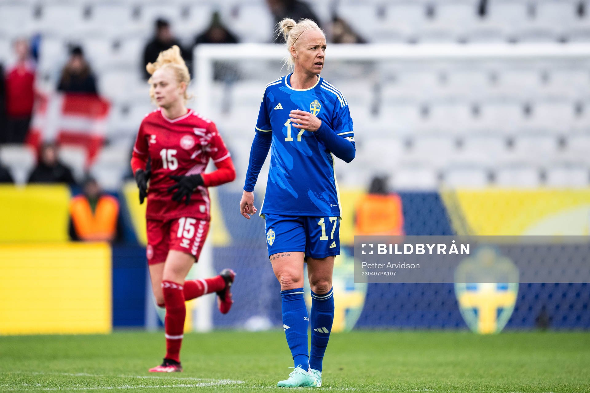 Caroline Seger of Sweden looks dejected