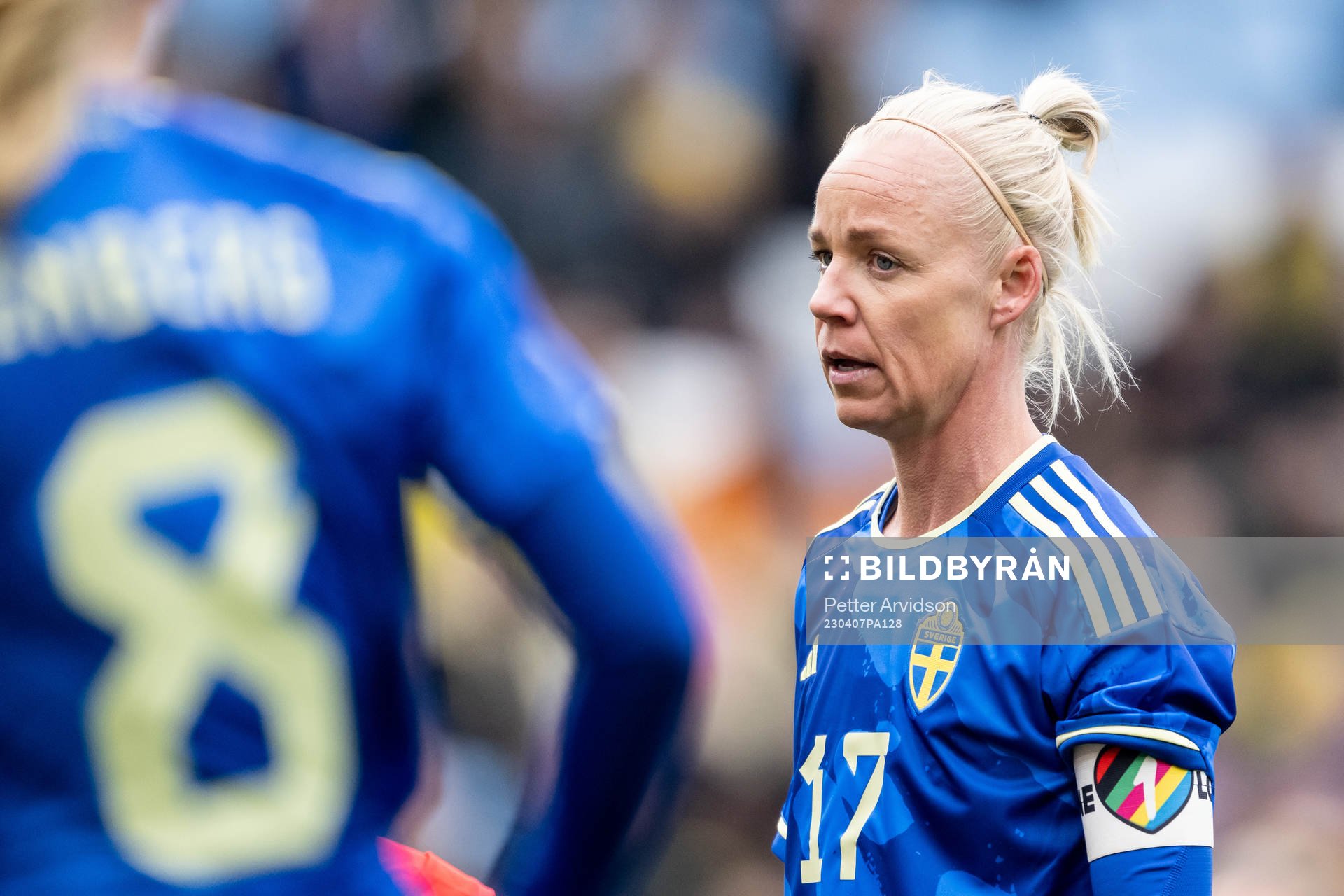 Caroline Seger of Sweden with the The One Love captains’
