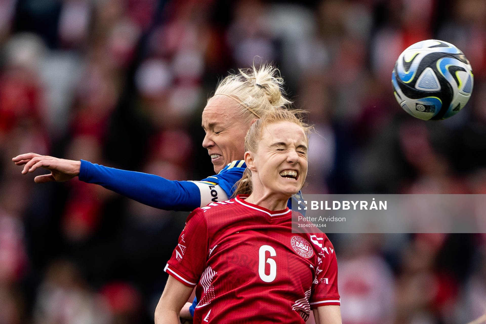 Caroline Seger of Sweden and Karen Holmgaard of Denmark