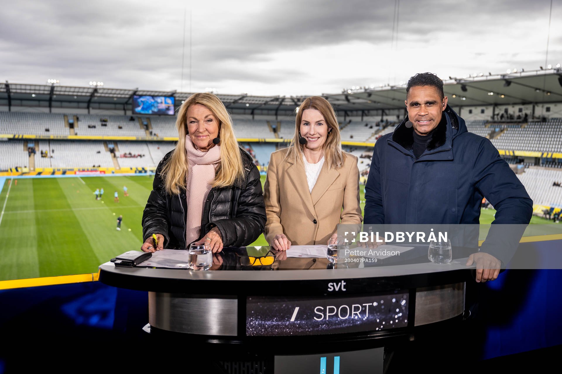 Swedish broadcaster SVT sports reporter Jane Björck and