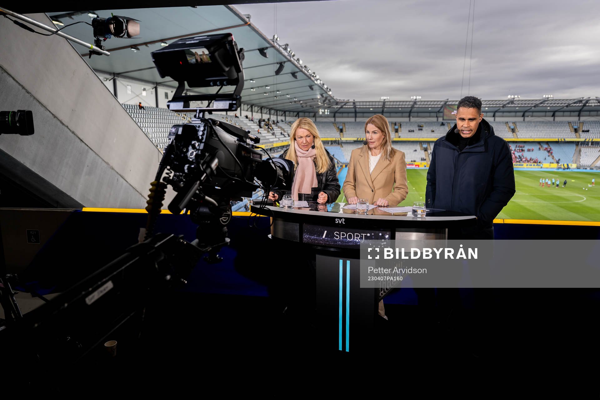 Swedish broadcaster SVT sports reporter Jane Björck and