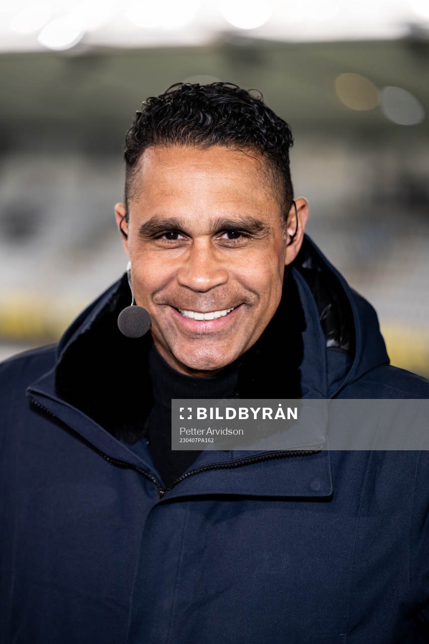 Swedish broadcaster SVT sports expert Daniel Nannskog ahead of the women's international friendly football match between Sweden and Denmark on April 7, 2023 in Malmö.