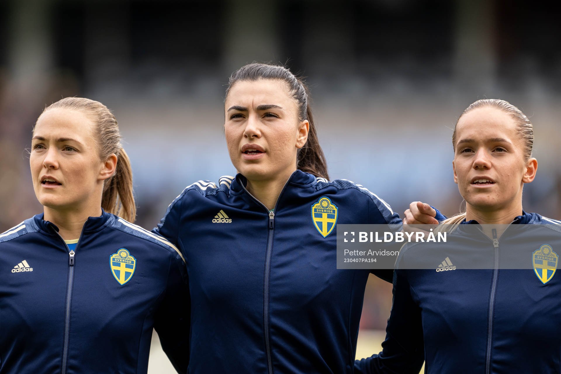 Magdalena Eriksson, goalkeeper Zecira Musovic and Hanna