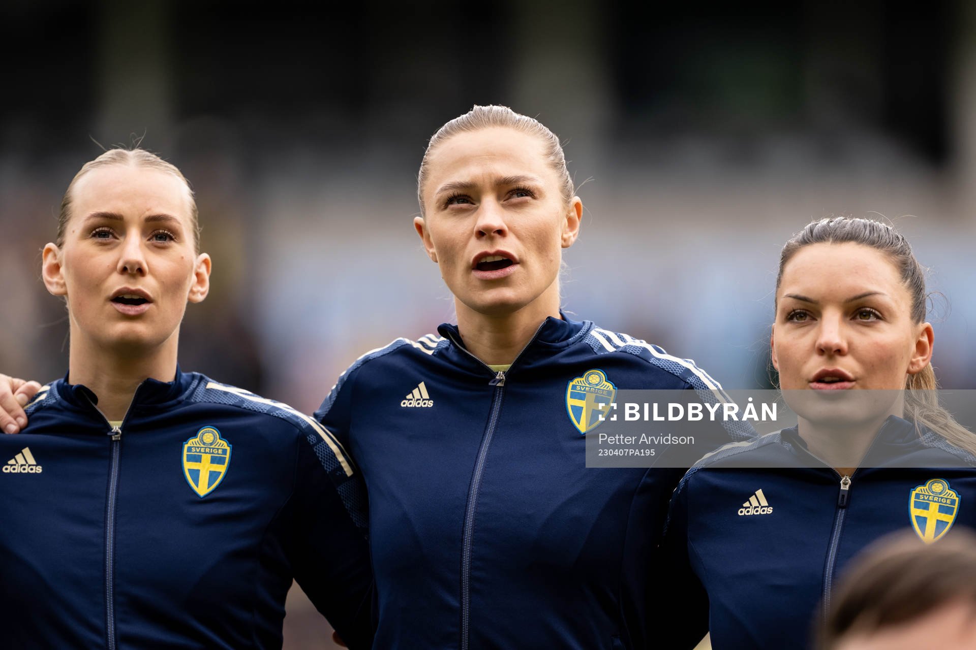 Stina Blackstenius, Fridolina Rolfö and Johanna Rytting