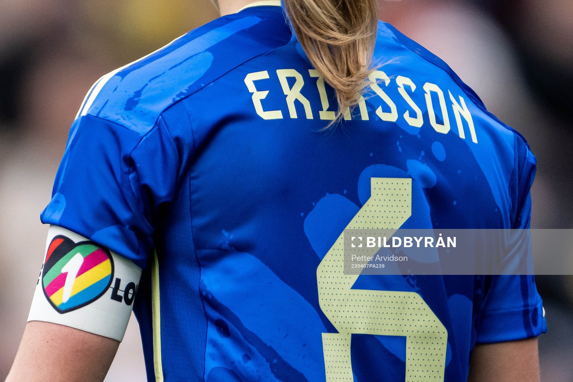 Magdalena Eriksson of Sweden with the The One Love