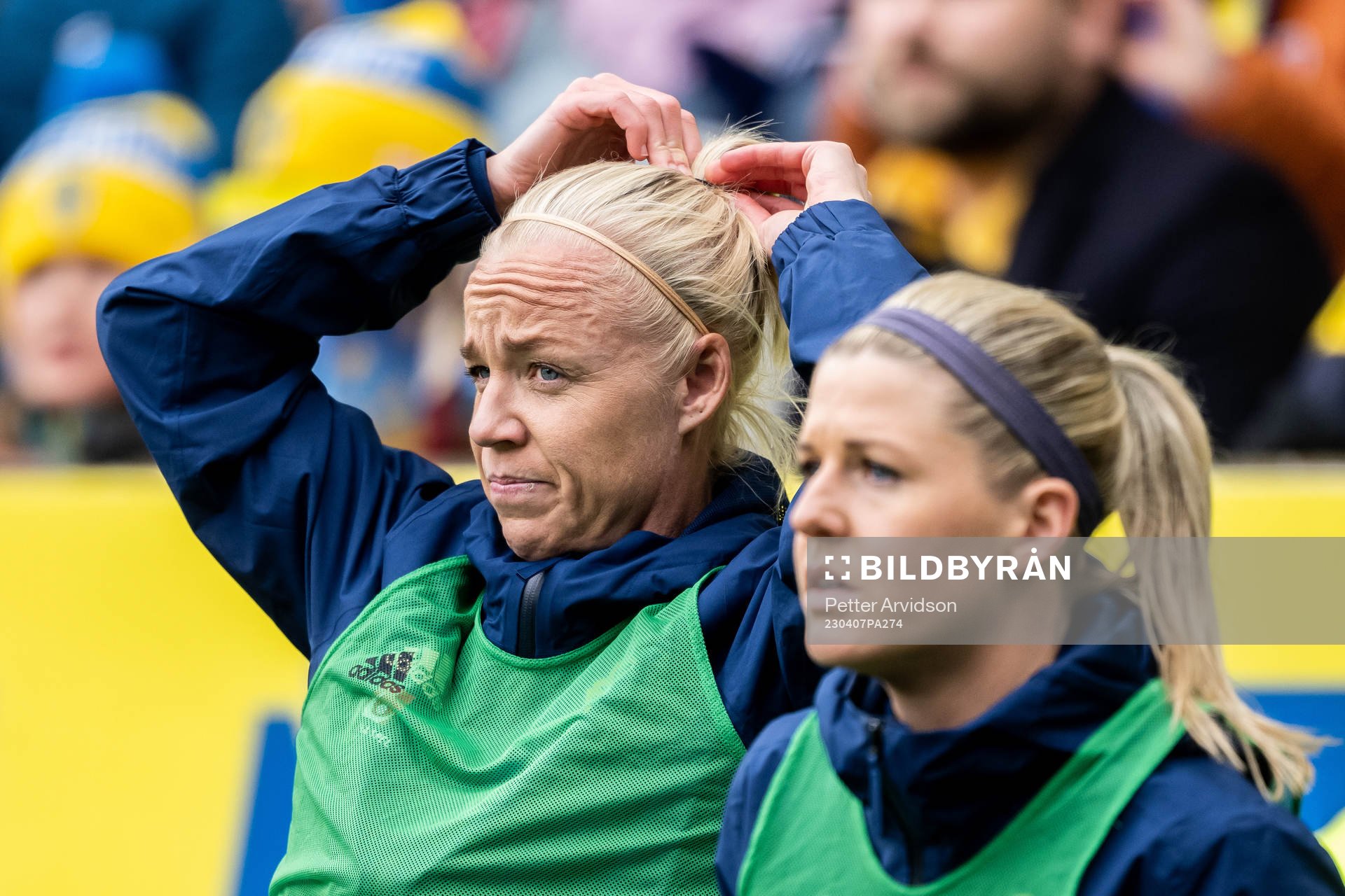 Caroline Seger and Olivia Schough of Sweden