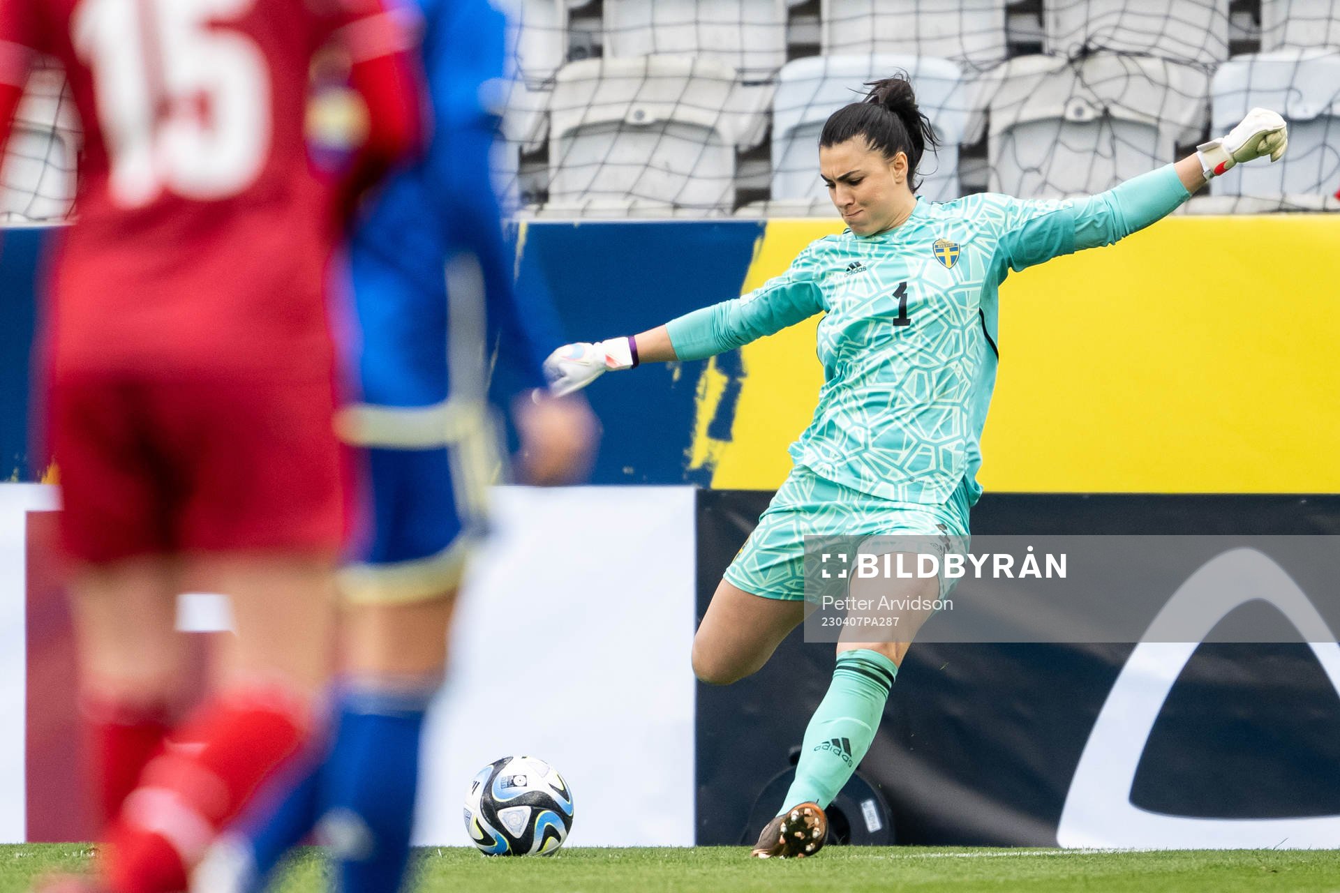 Goalkeeper Zecira Musovic of Sweden
