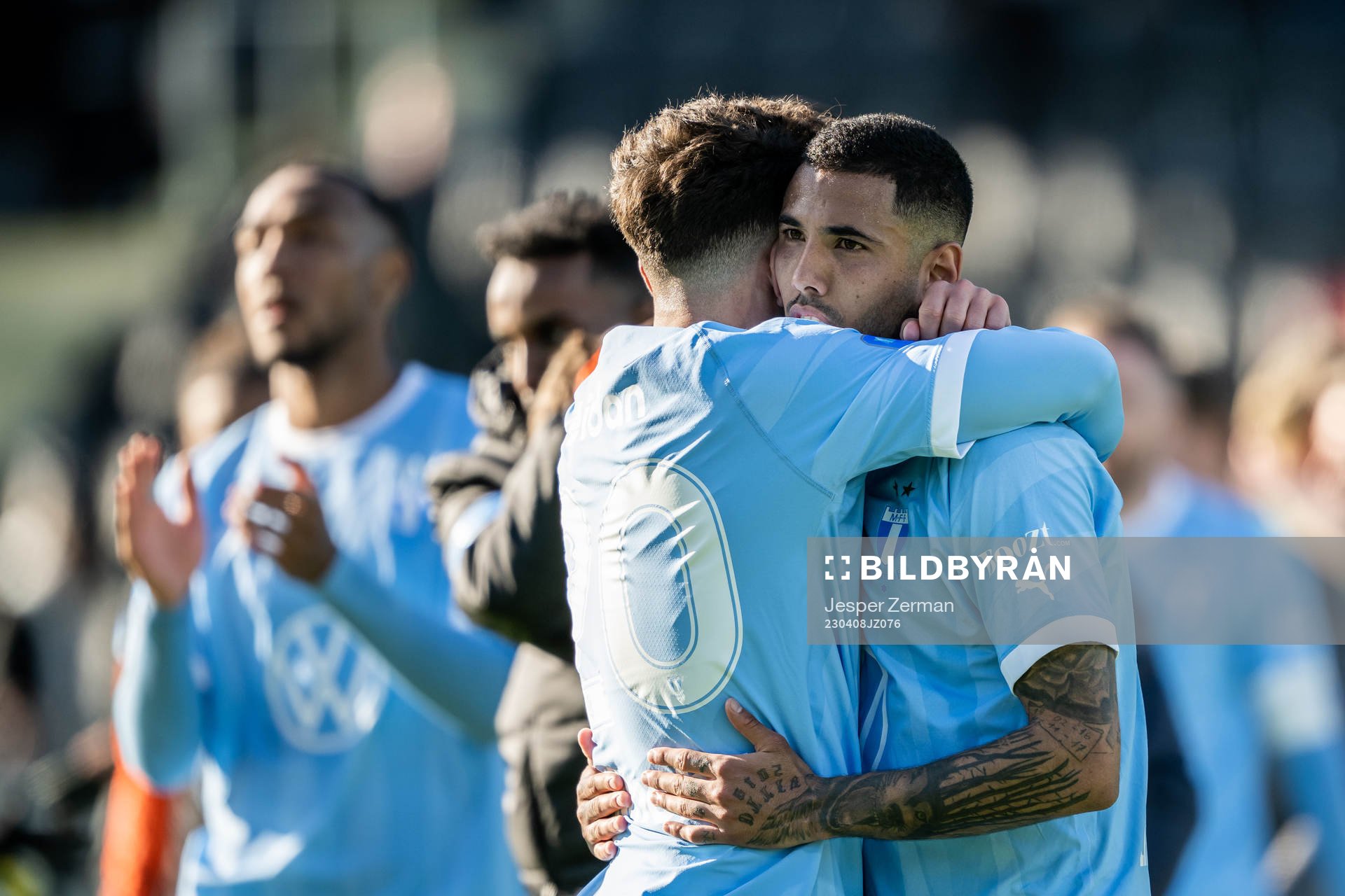Malmö FFs Moustafa Zeidan och Sergio Pena jublar