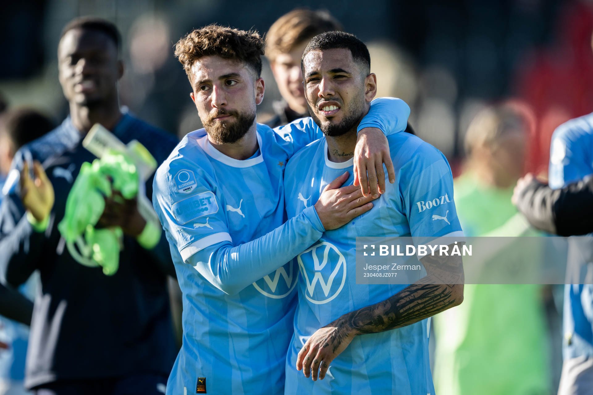 Malmö FFs Moustafa Zeidan och Sergio Pena jublar