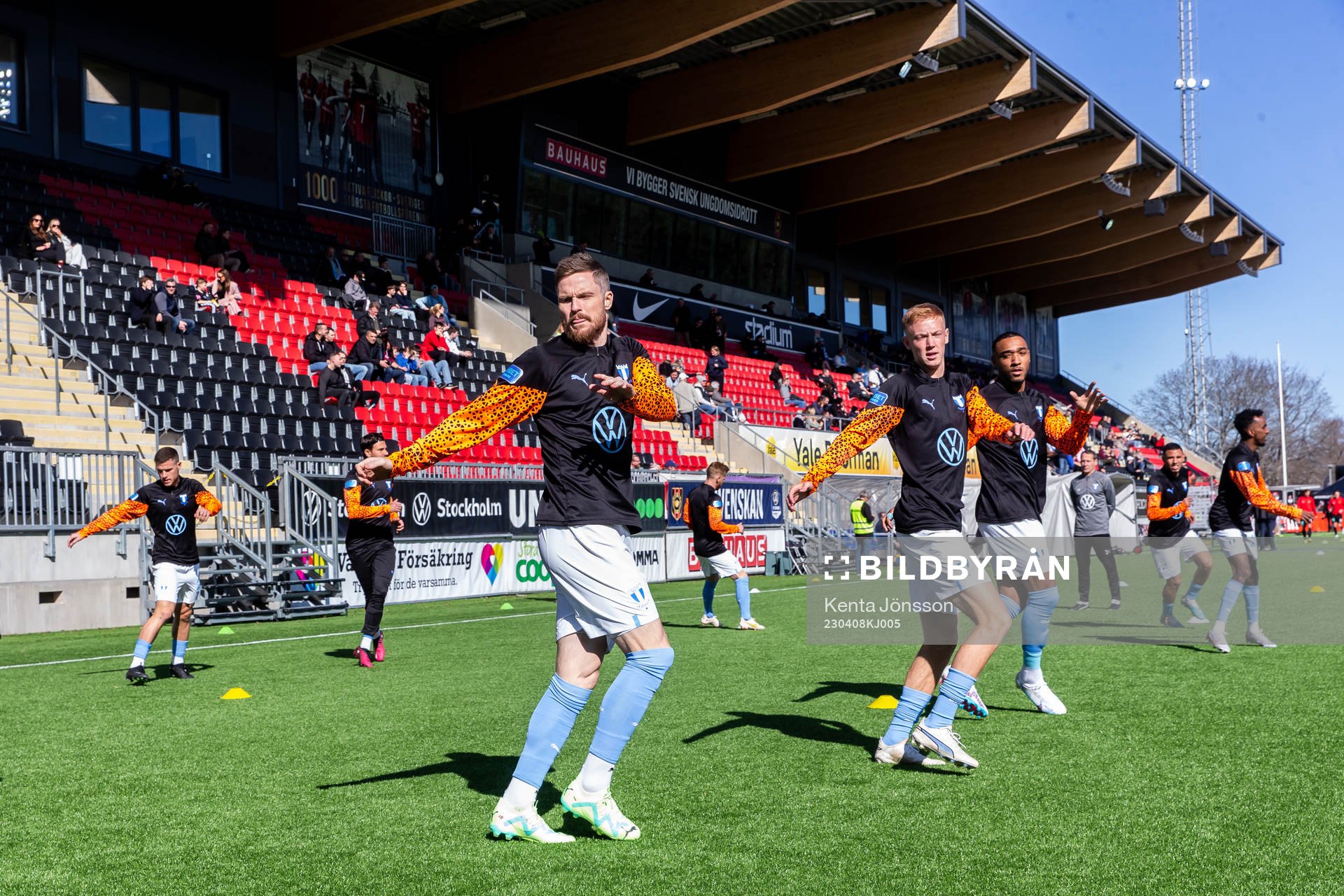 Malmö FFs Lasse Nielsen, Hugo Larsson och Derek Cornelius