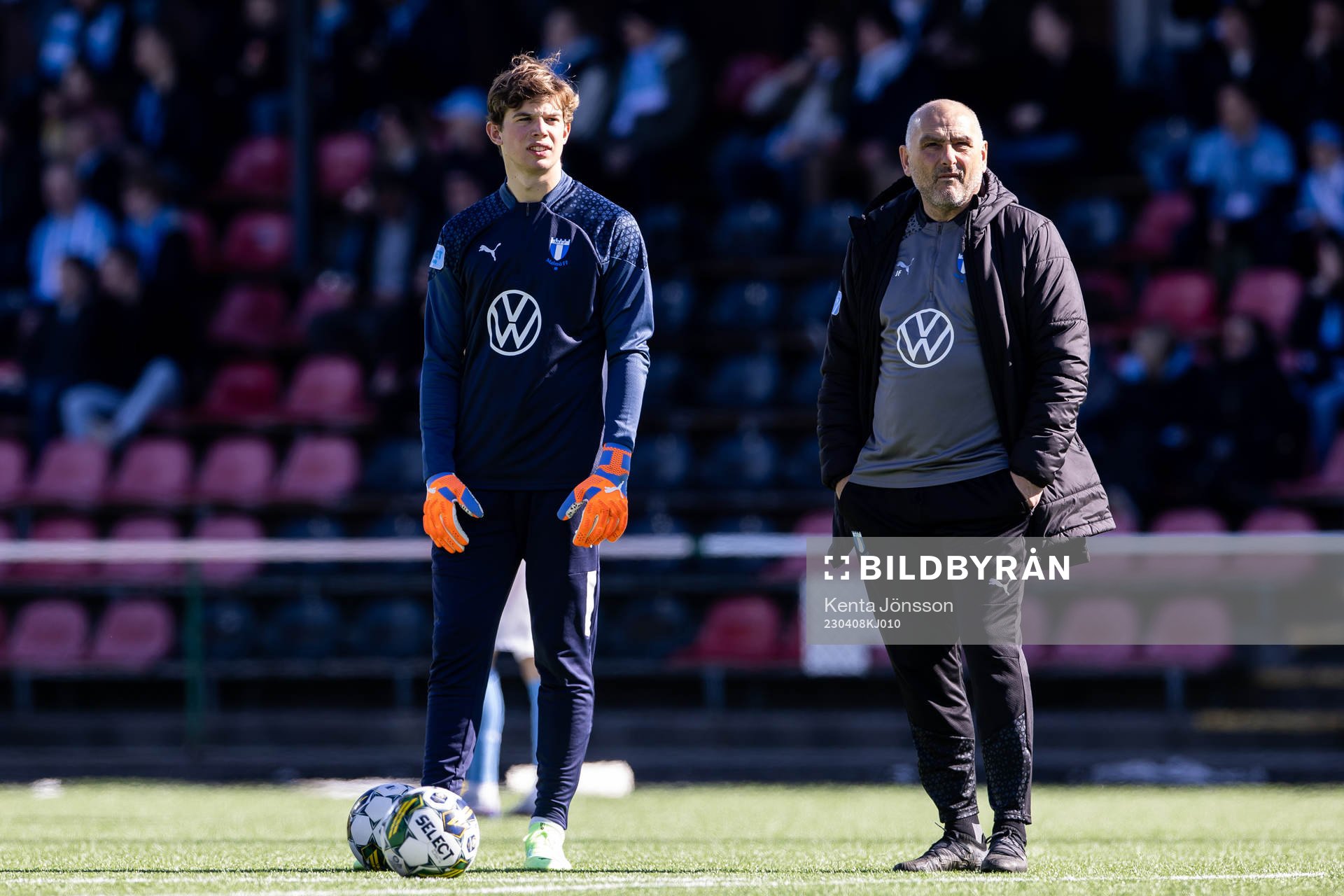 Malmö FFs målvakt Melker Ellborg och målvaktstränare
