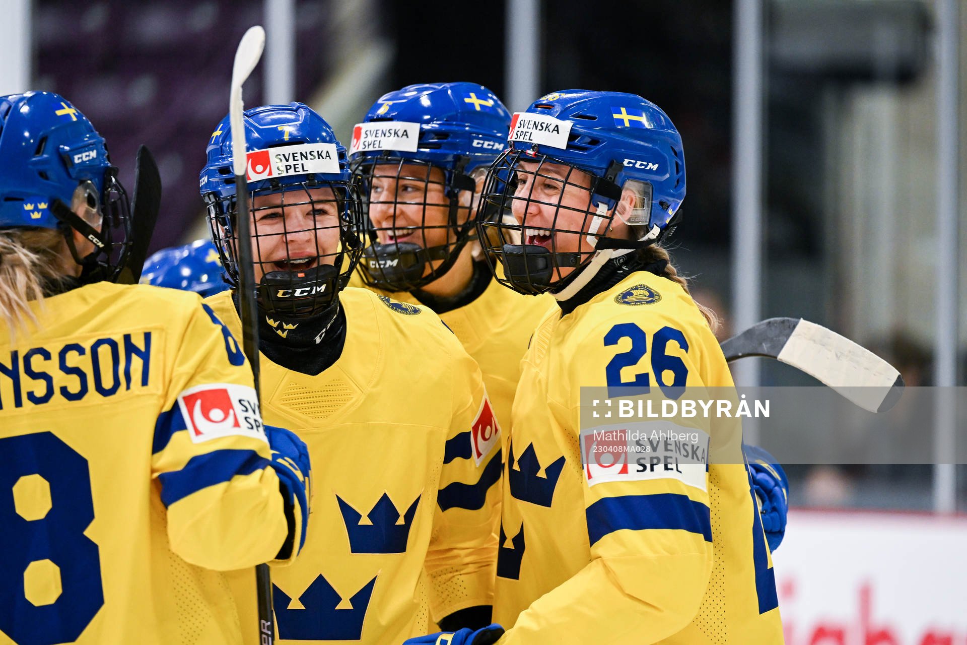 Lina Ljungblom of Sweden celebrate with Mira Jungåker,