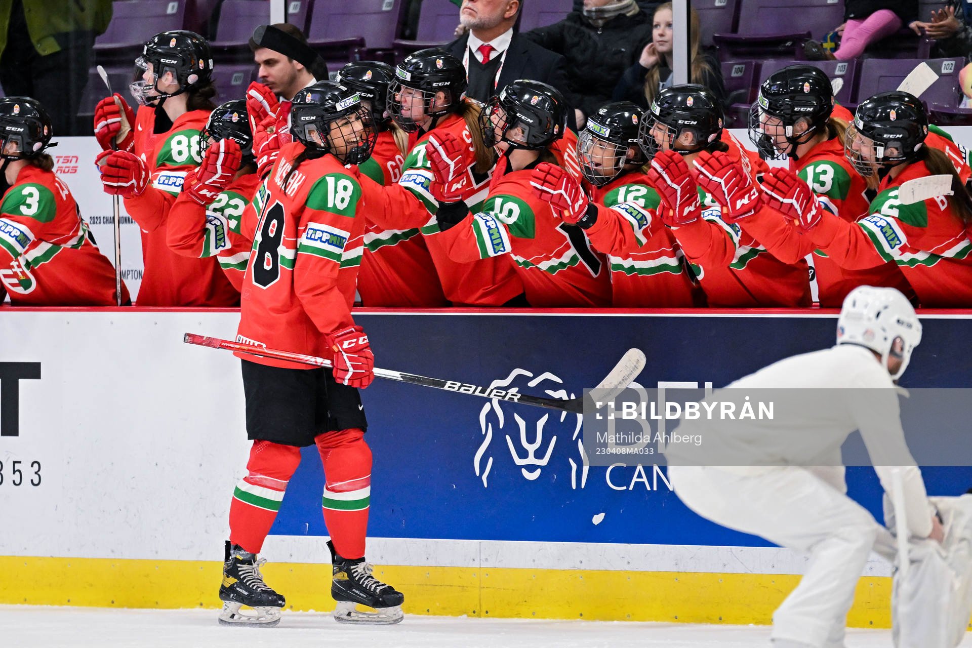 Alexandra Huszak of Hungary celebrate