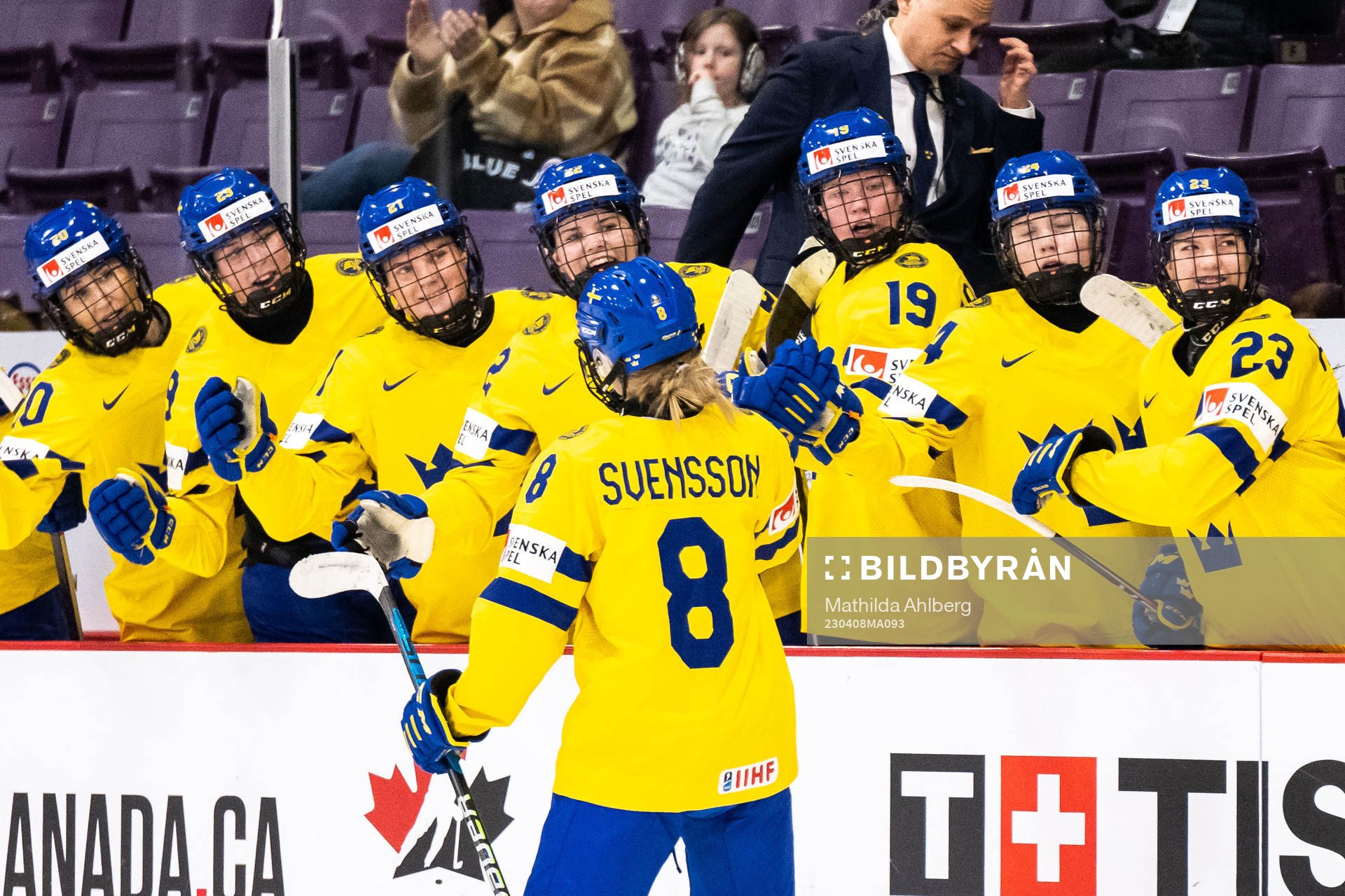 Hilda Svensson of Sweden celebrates with teammates