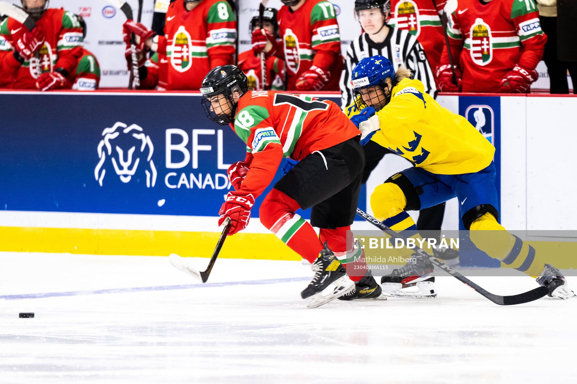 Alexandra Huszak of Hungary and Josefine Holmgren of Sweden