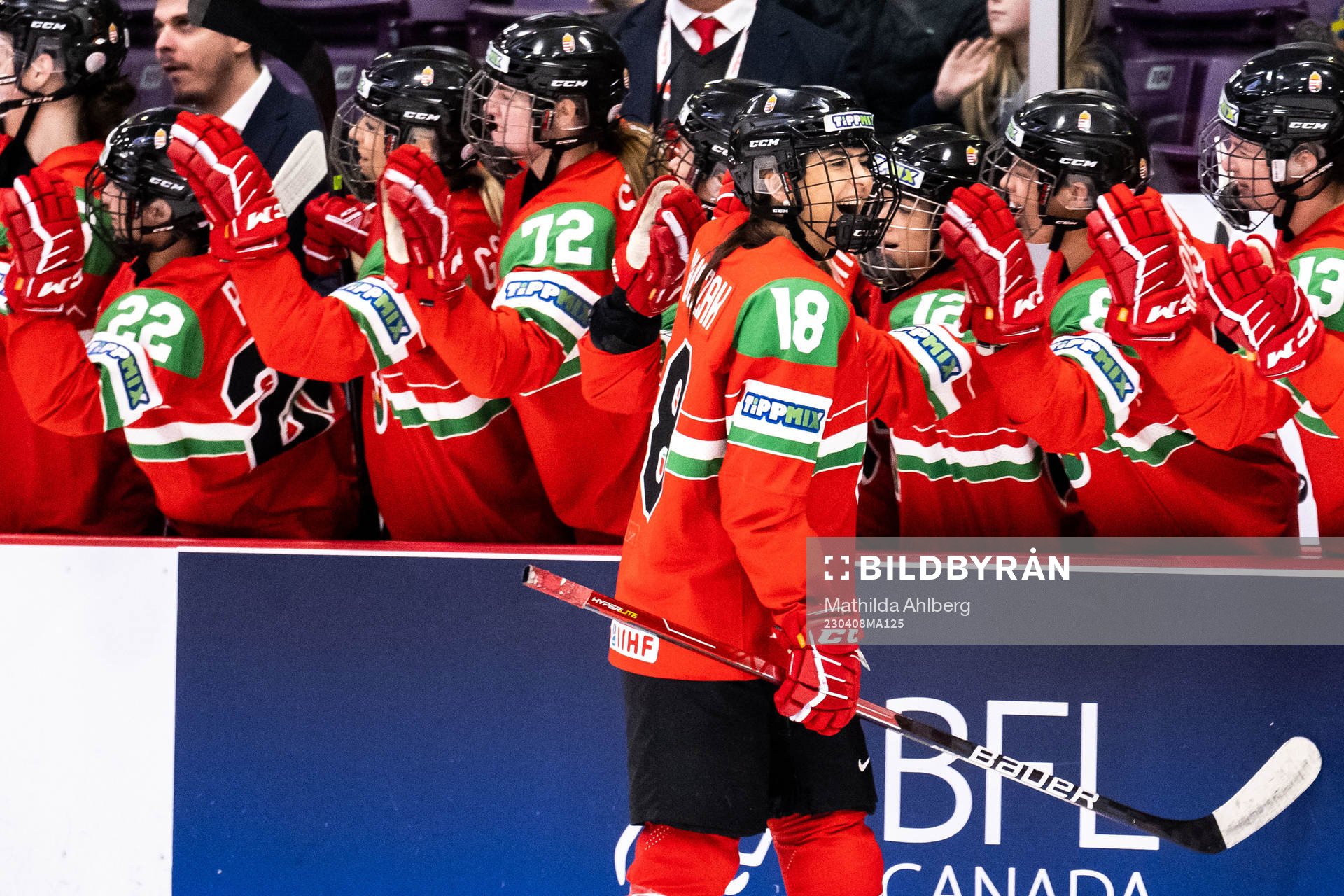 Alexandra Huszak of Hungary celebrates