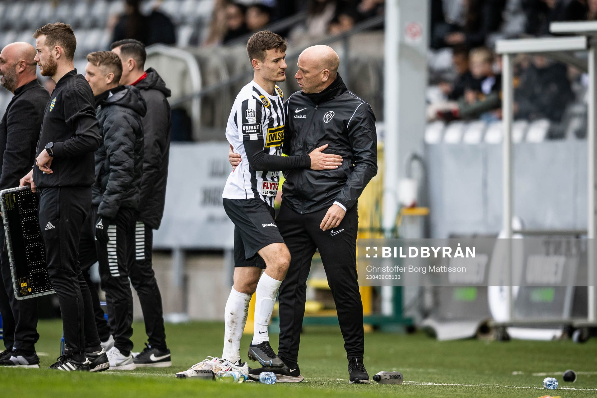 Landskronas Robin Dzabic och tränare Billy Magnusson
