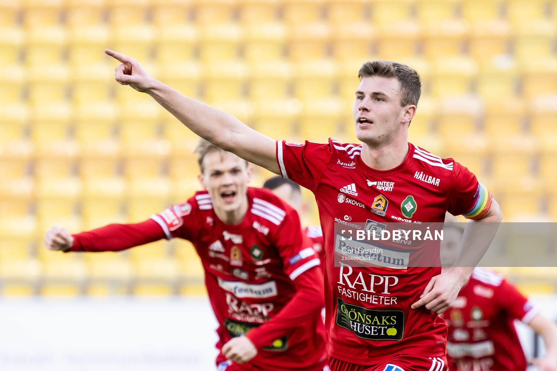 Skövde AIKs Filip Schyberg jublar