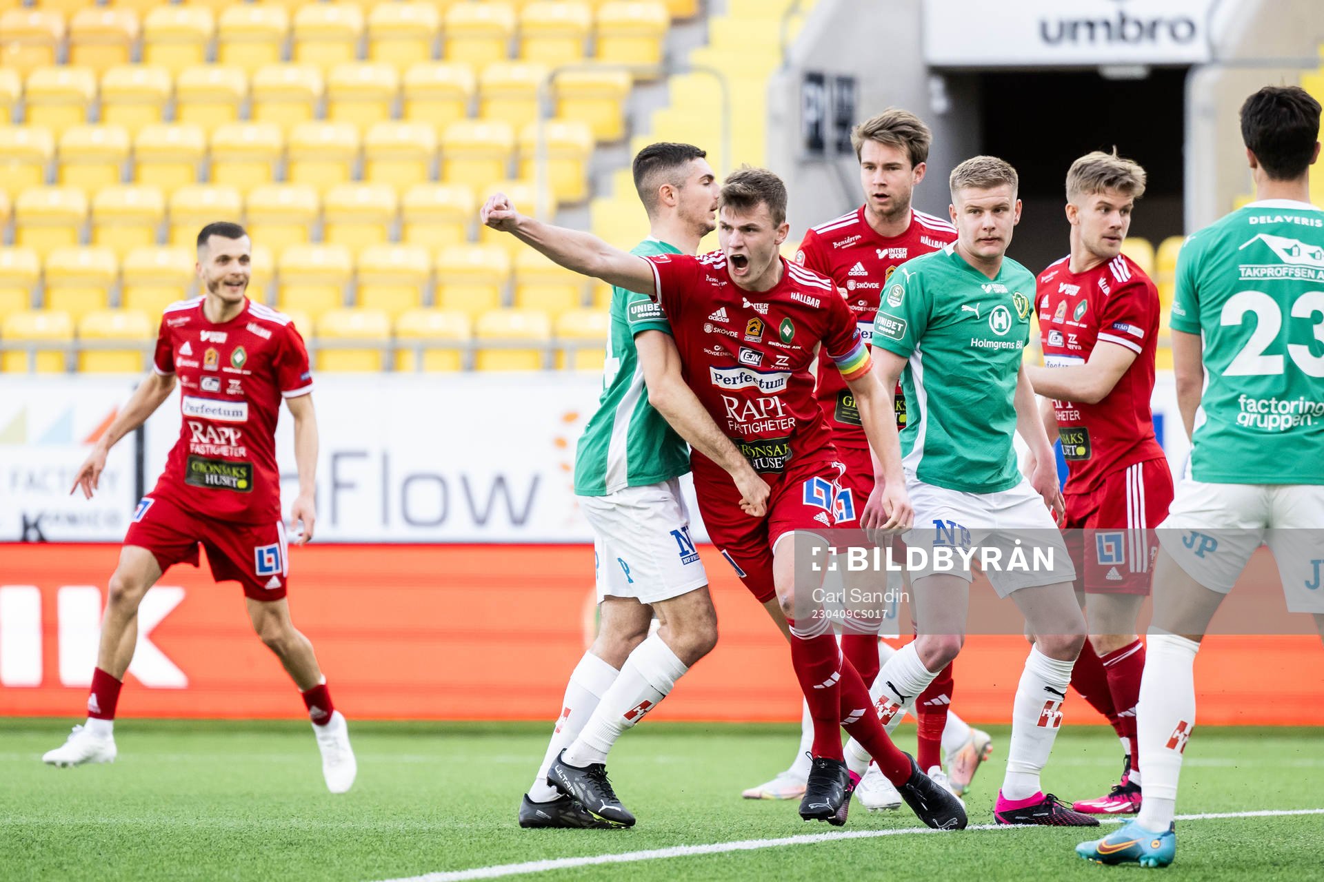 Skövde AIKs Filip Schyberg jublar