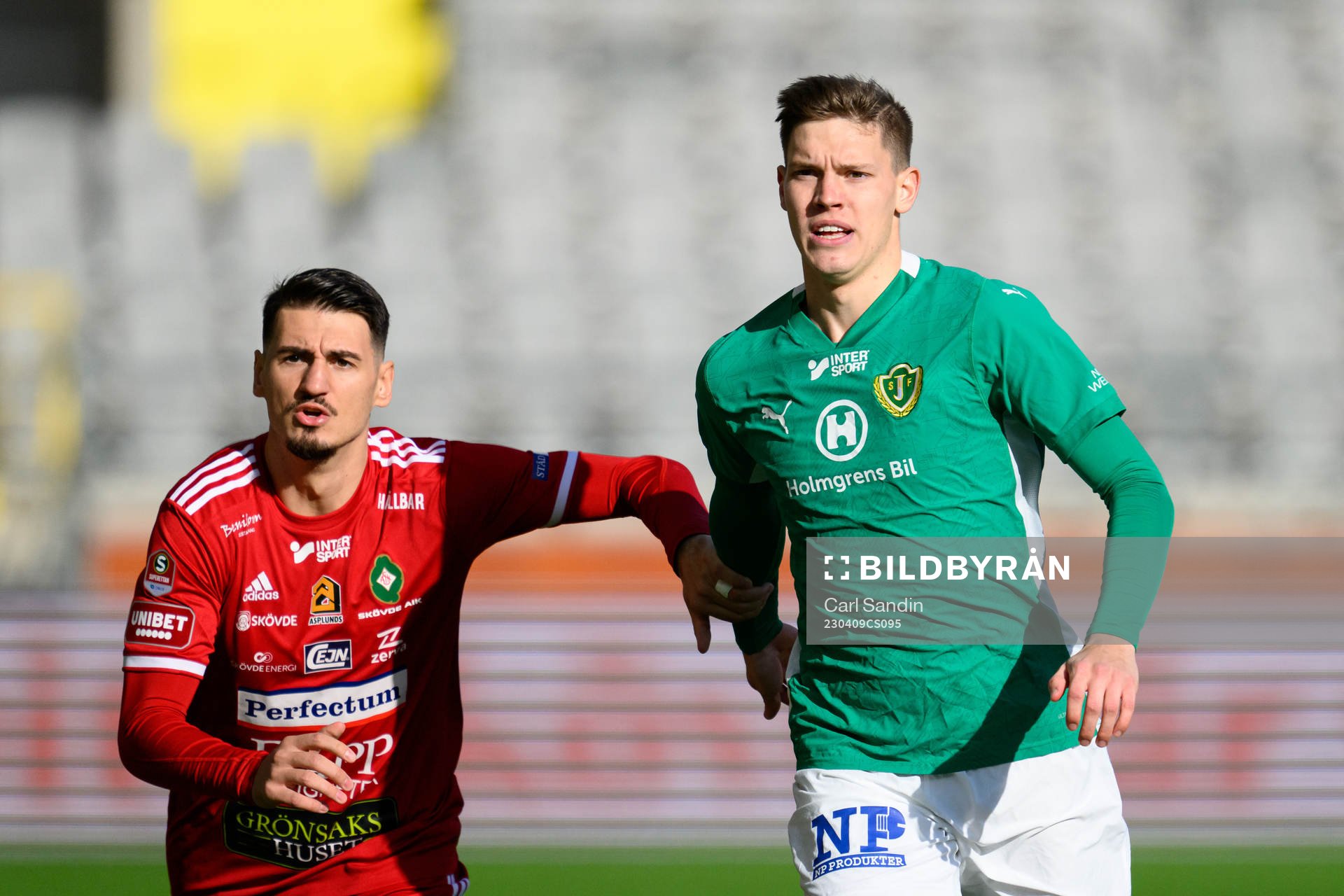 Skövde AIKs Aldin Basic och Jönköpings Södras Taylor