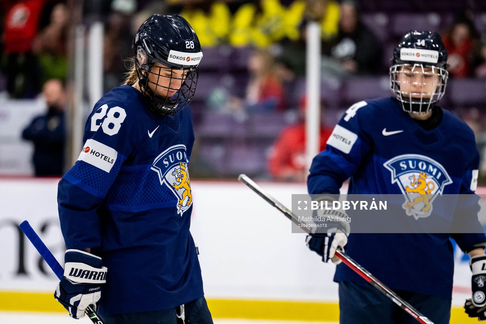 Jenniina Nylund of Finland looks dejected