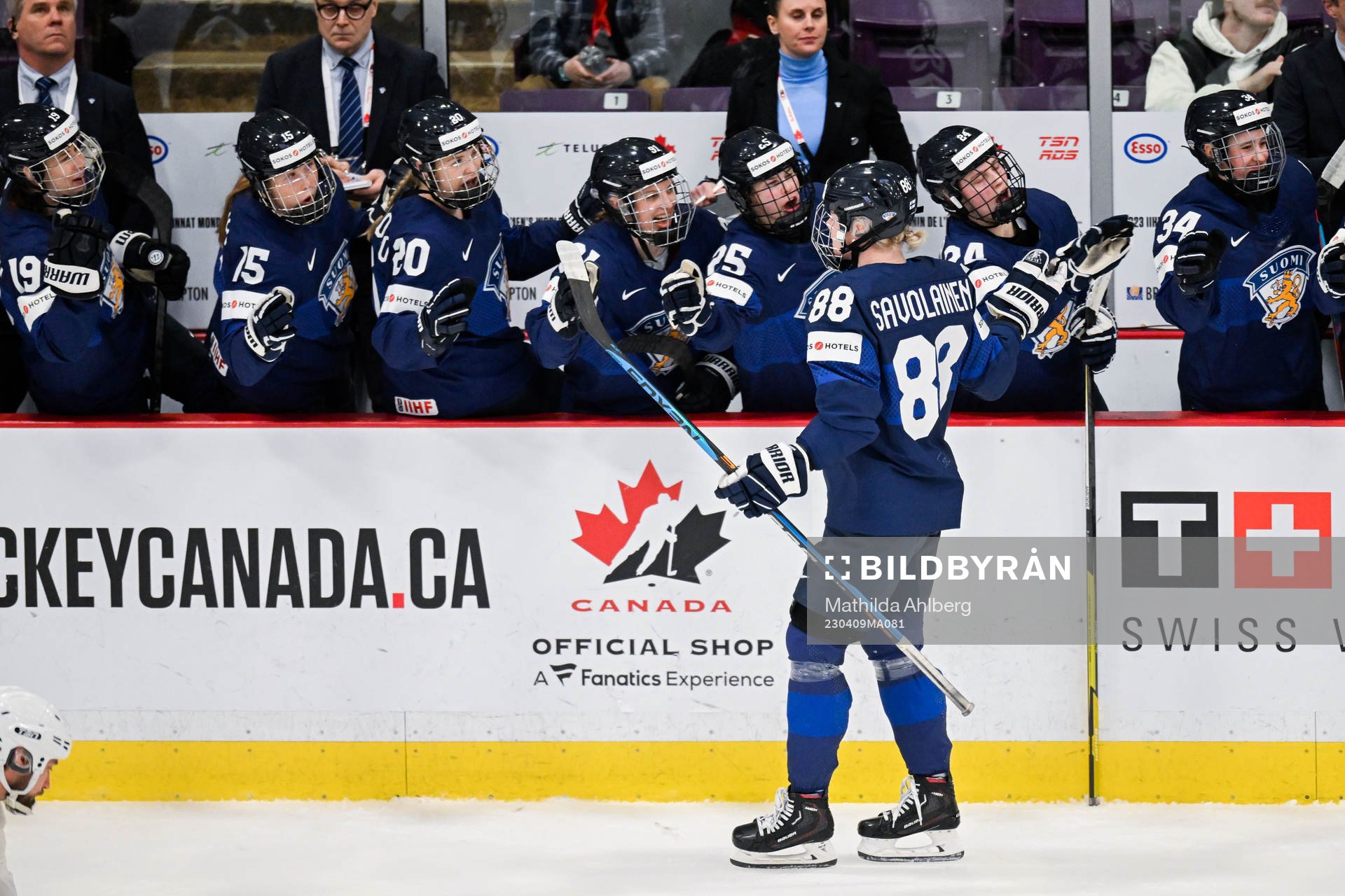 Ronja Savolainen of Finland celebrates