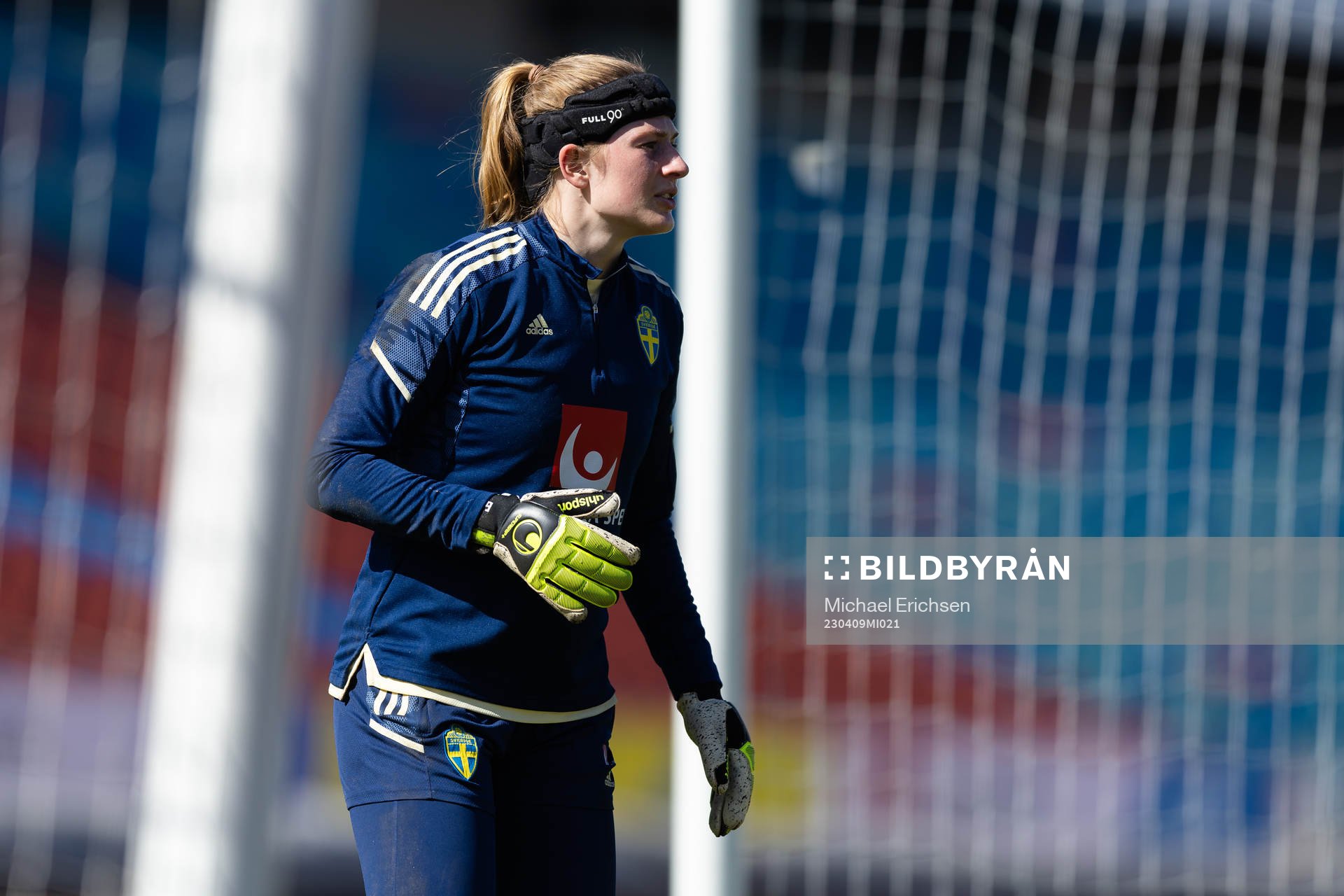 Goalkeeper Tove Enblom of Sweden during a training session with women’s national football team Sweden on April 9, 2023 in Göteborg. 